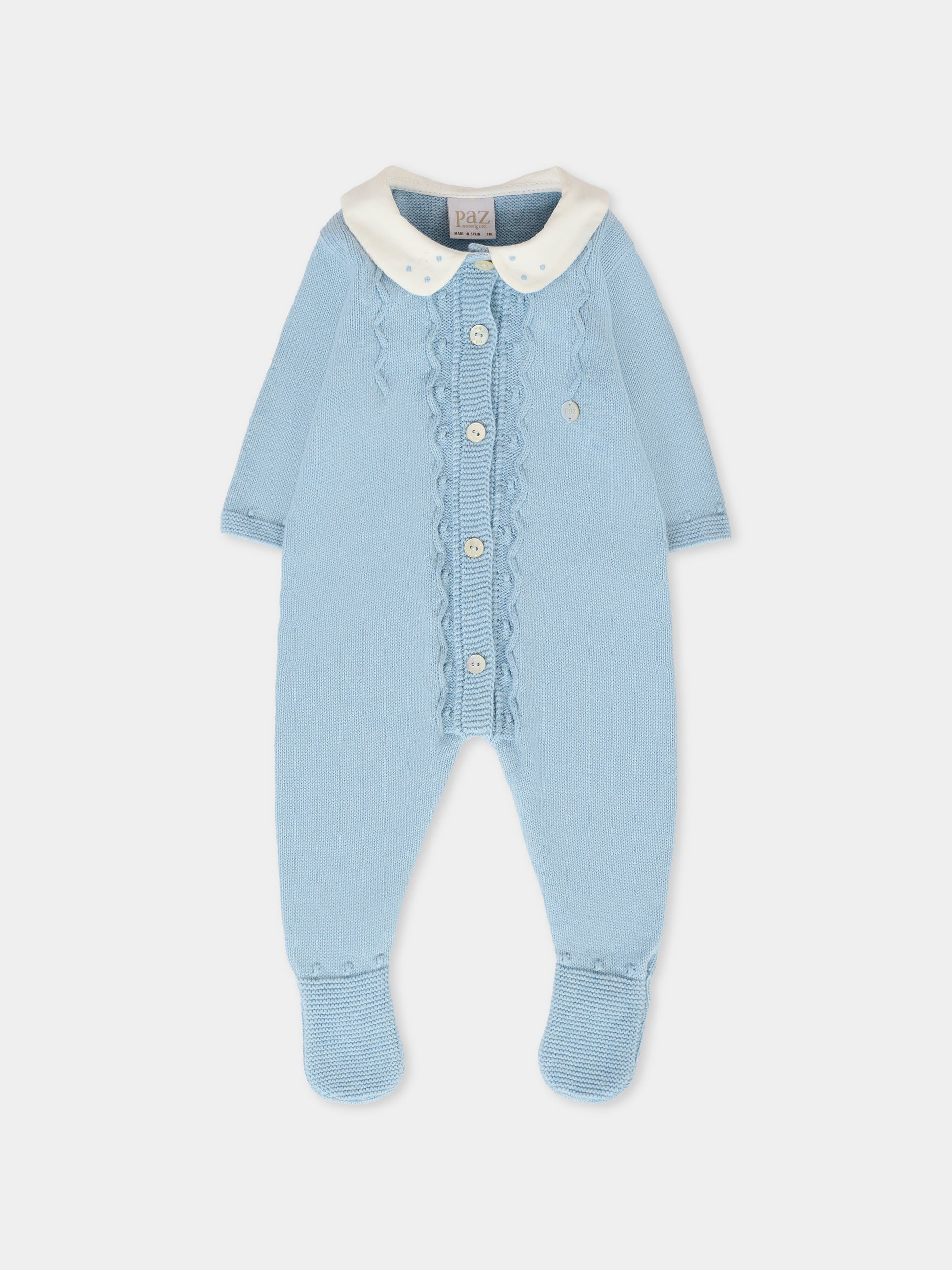 Tutina celeste per neonato con logo,Paz Rodríguez,005 123053 25 H94