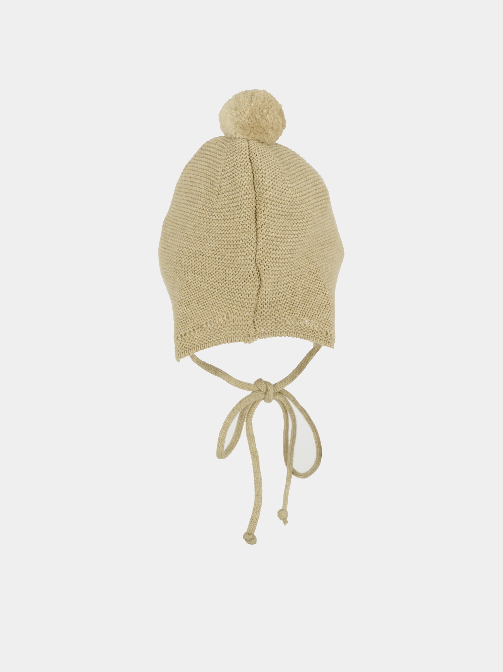 Berretto beige per neonati con pompon,Paz Rodríguez,040 123076 64 H94