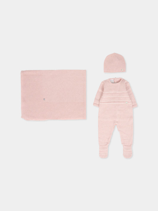 Set tutina rosa per neonata con logo,Paz Rodríguez,105 122789 3260 H94