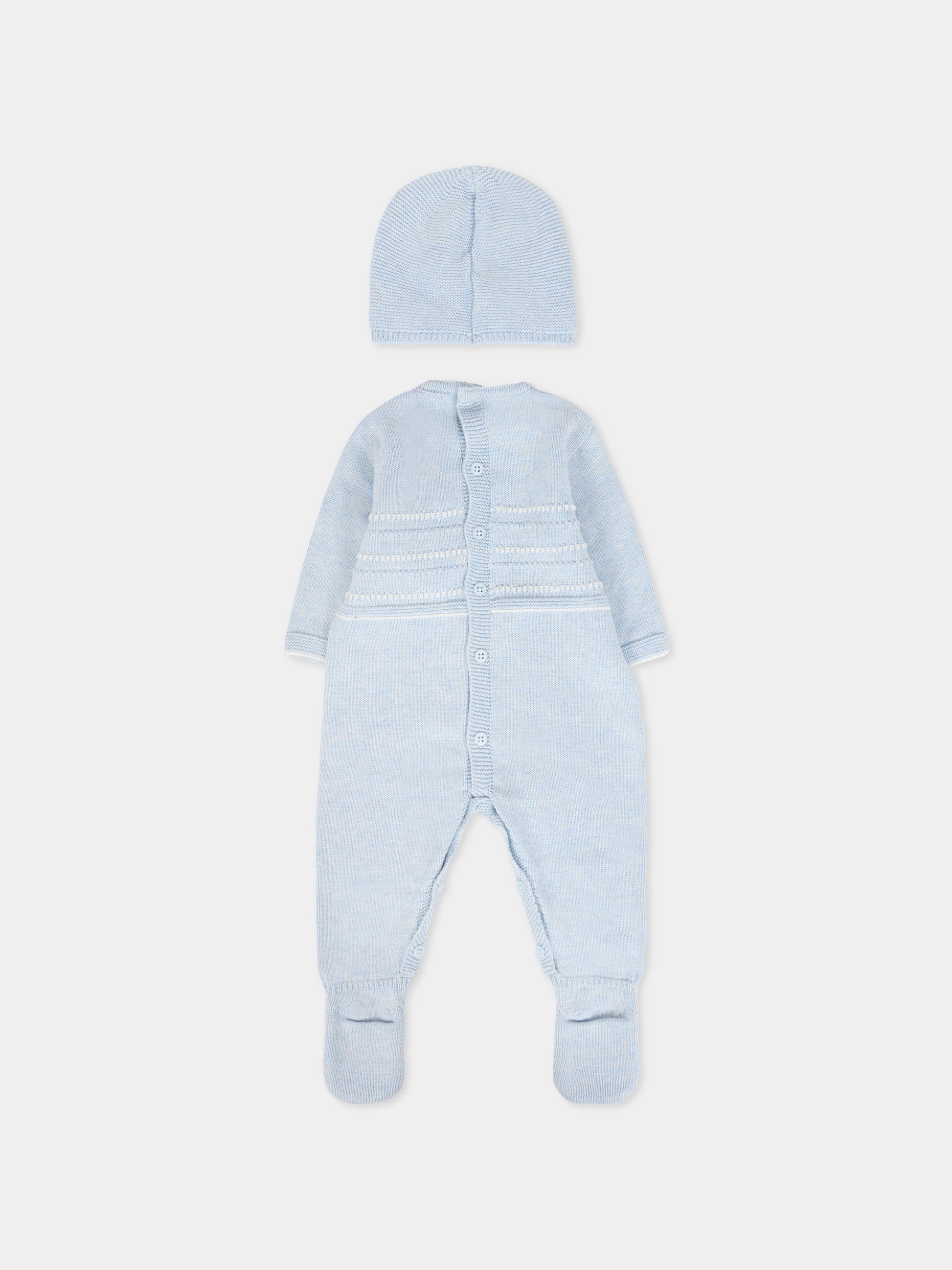 Set tutina celeste per neonato con logo,Paz Rodríguez,105 122789 8060 H94