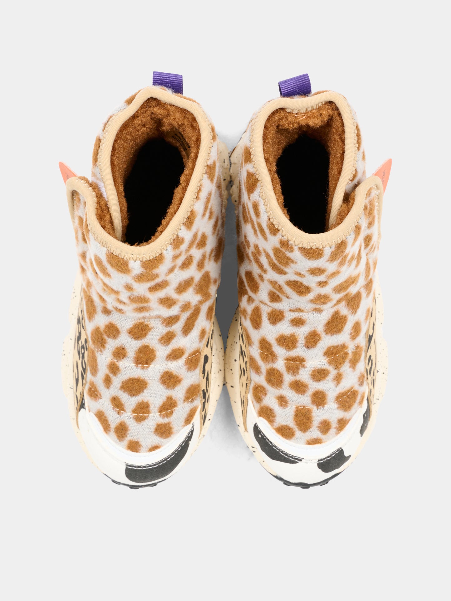 Stivaletti Taro beige per bambini con stampa animalier,Flower Mountain,0012017902 10 1A06