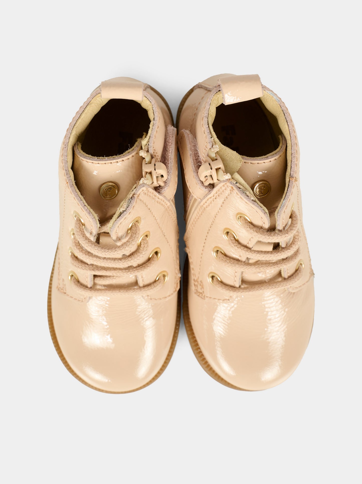 Stivaletti rosa per bambina con patch logato,Falcotto,0012014111 12 0M12