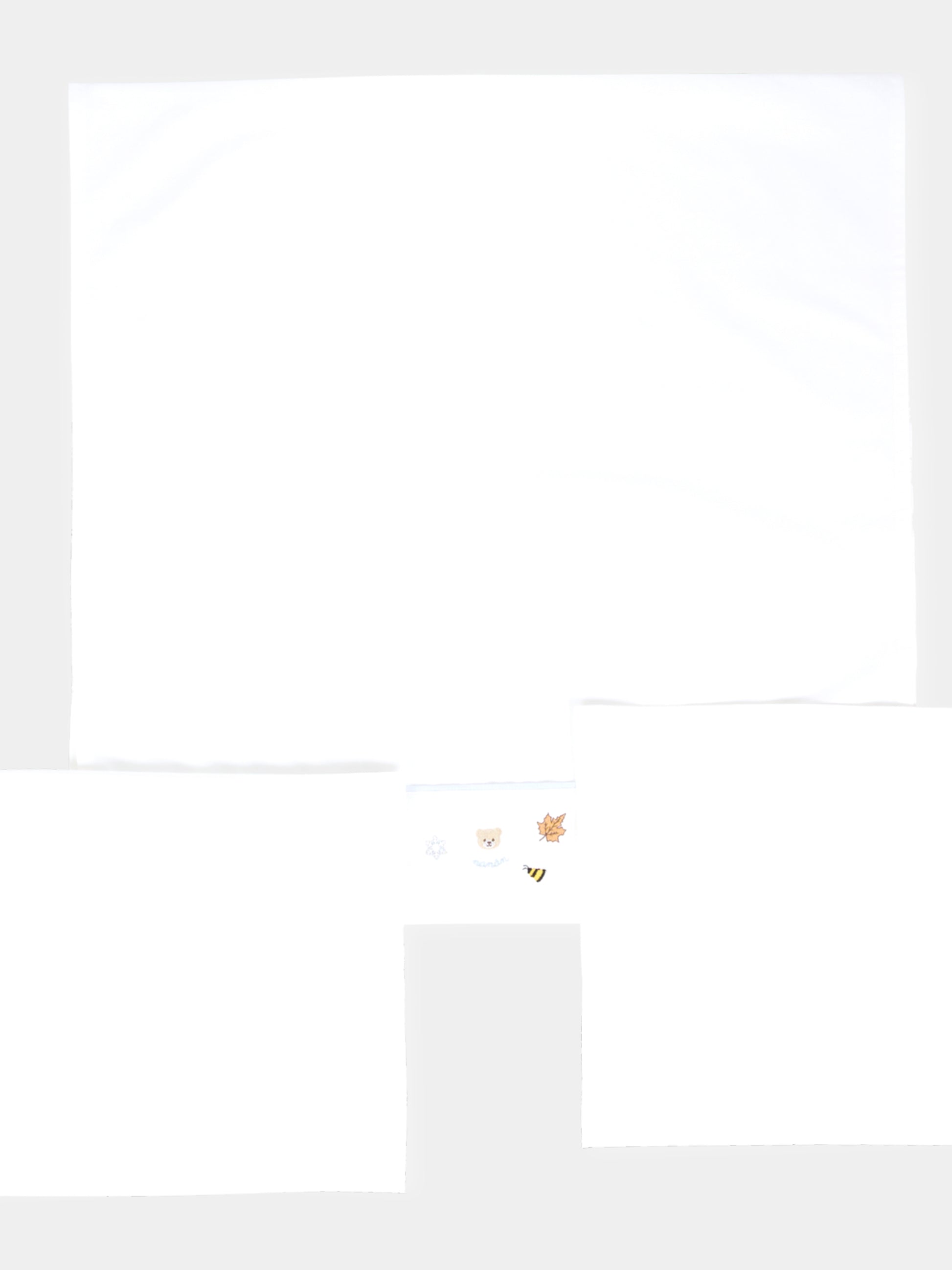 Set lenzuola bianco per neonato con ape e logo,Nanán,I25007A