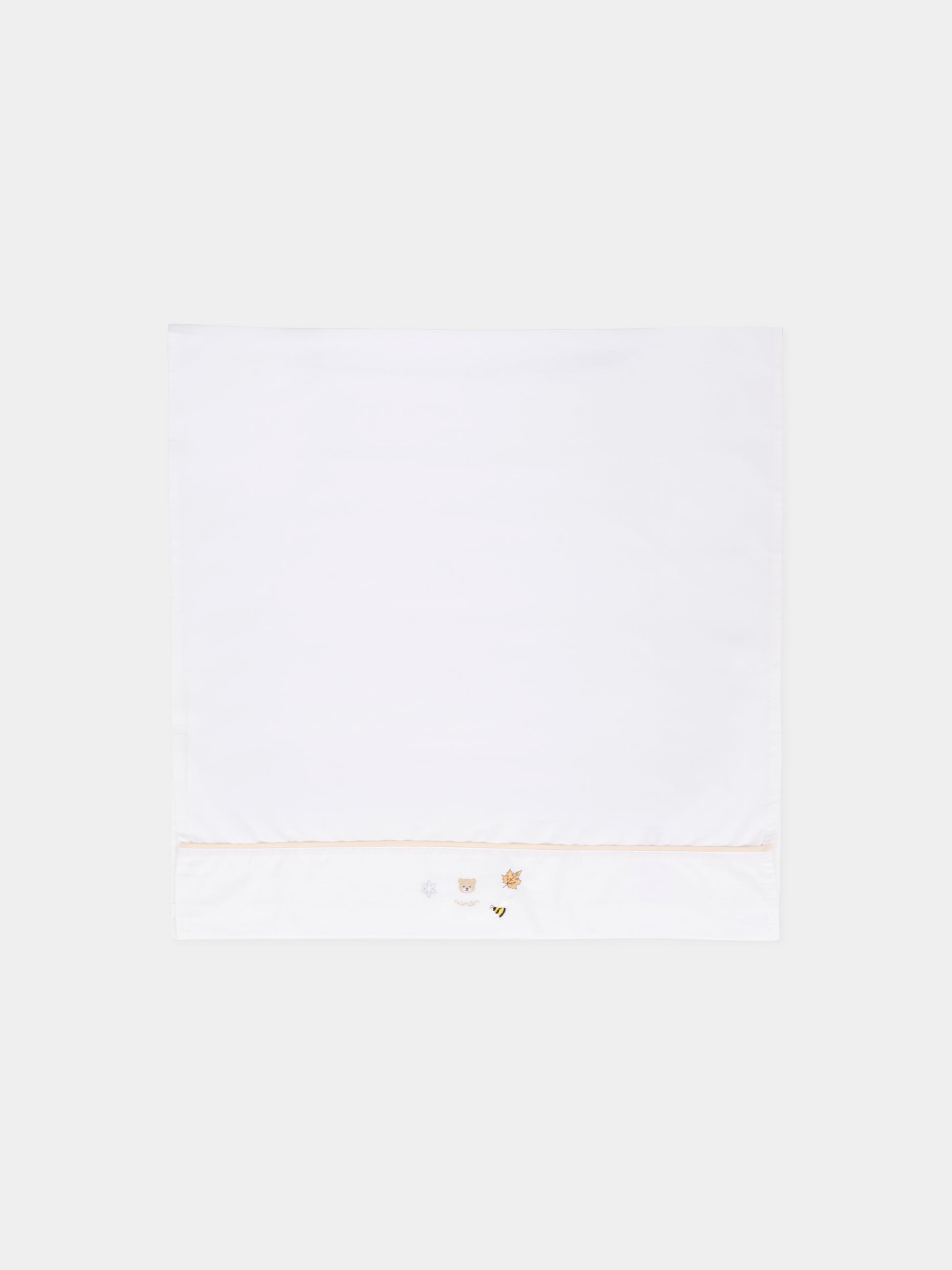 Set lenzuola bianco per neonati con ape e logo,Nanán,I25007BE