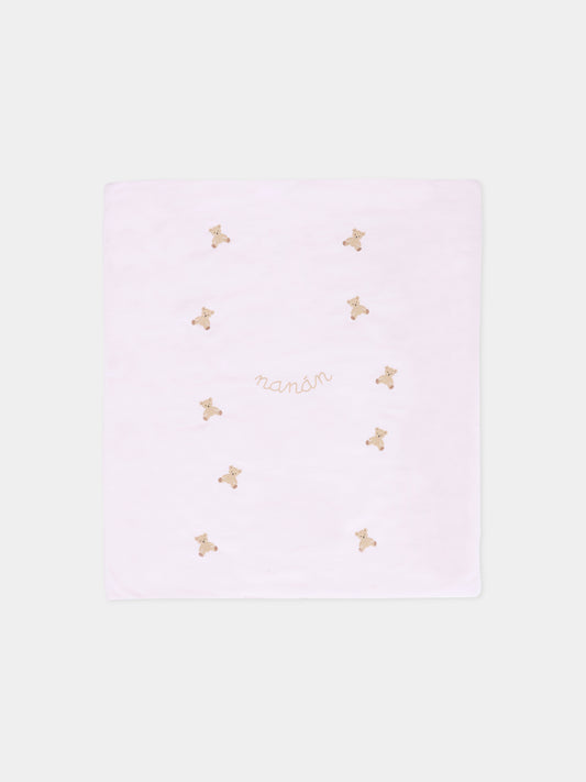 Coperta rosa per neonata con orsetti,Nanán,I25020R