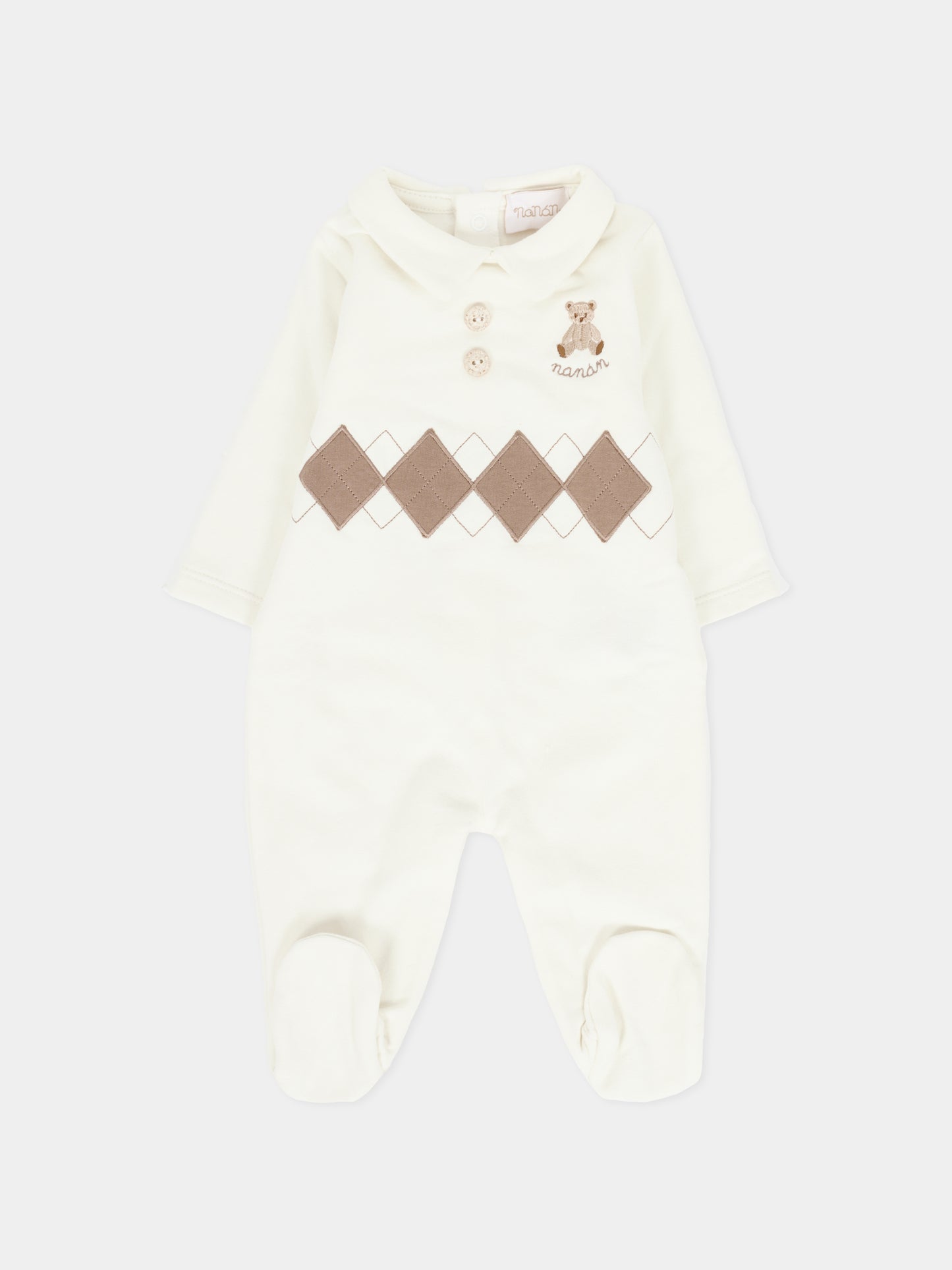 Tutina avorio per neonati con orsetto,Nanán,I25107P