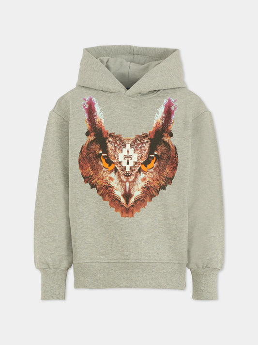 Felpa grigia per bambino con logo e gufo,County Of Milan Kids,F5CMJBHS076 101