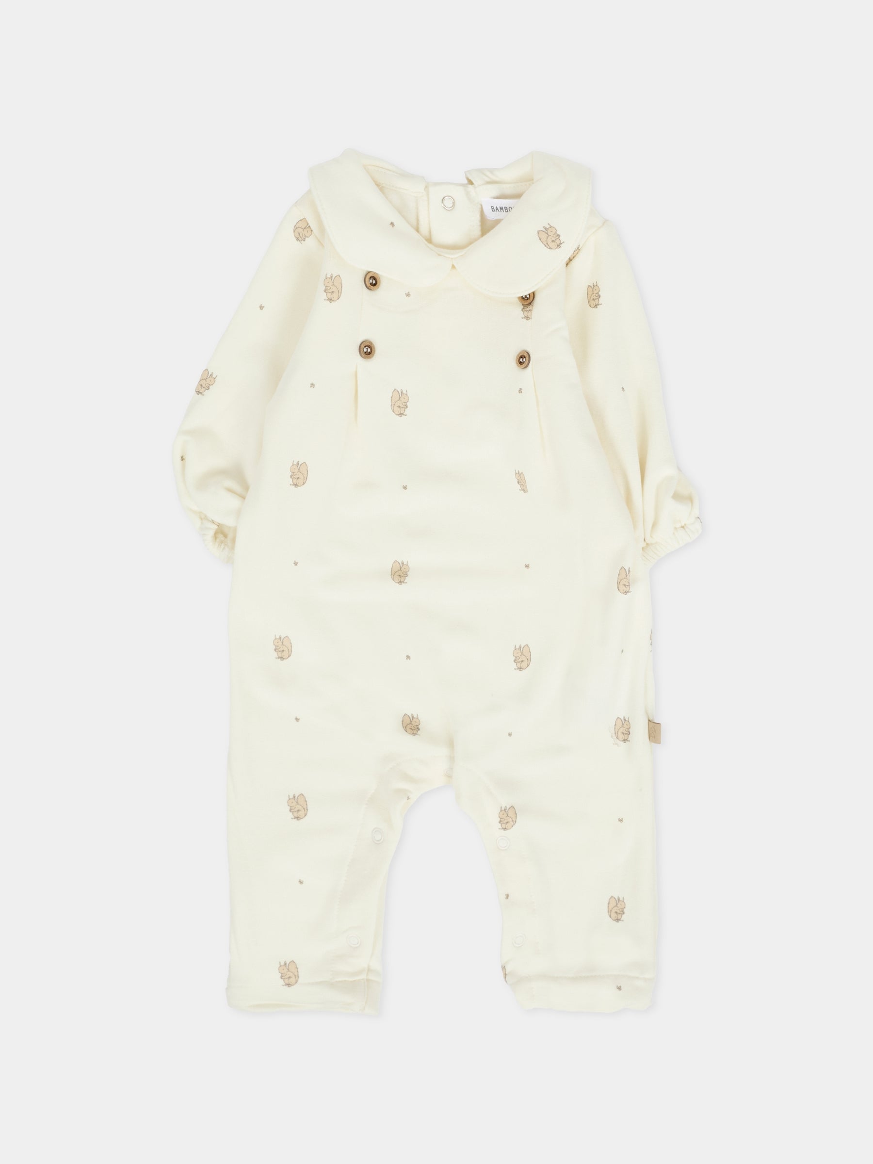 Tutina avorio per neonati con scoiattoli,Bamboom,1020 SQUIRREL PRINT