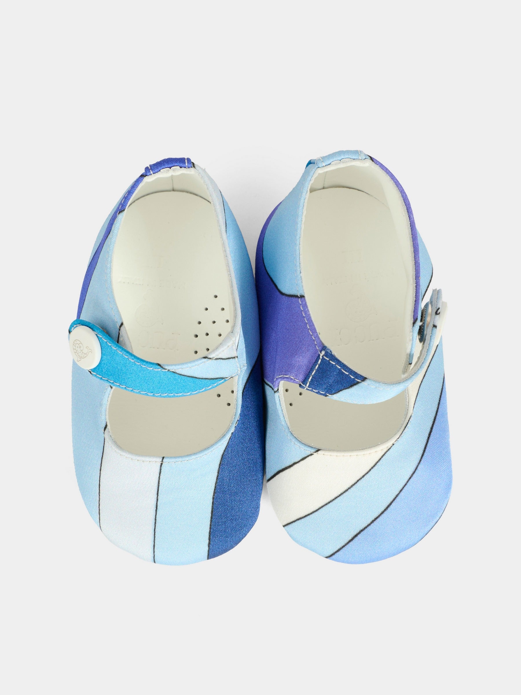 Ballerine blu per neonata con stampa marmo,Emilio Pucci Junior,PX0056 S0213 101BL