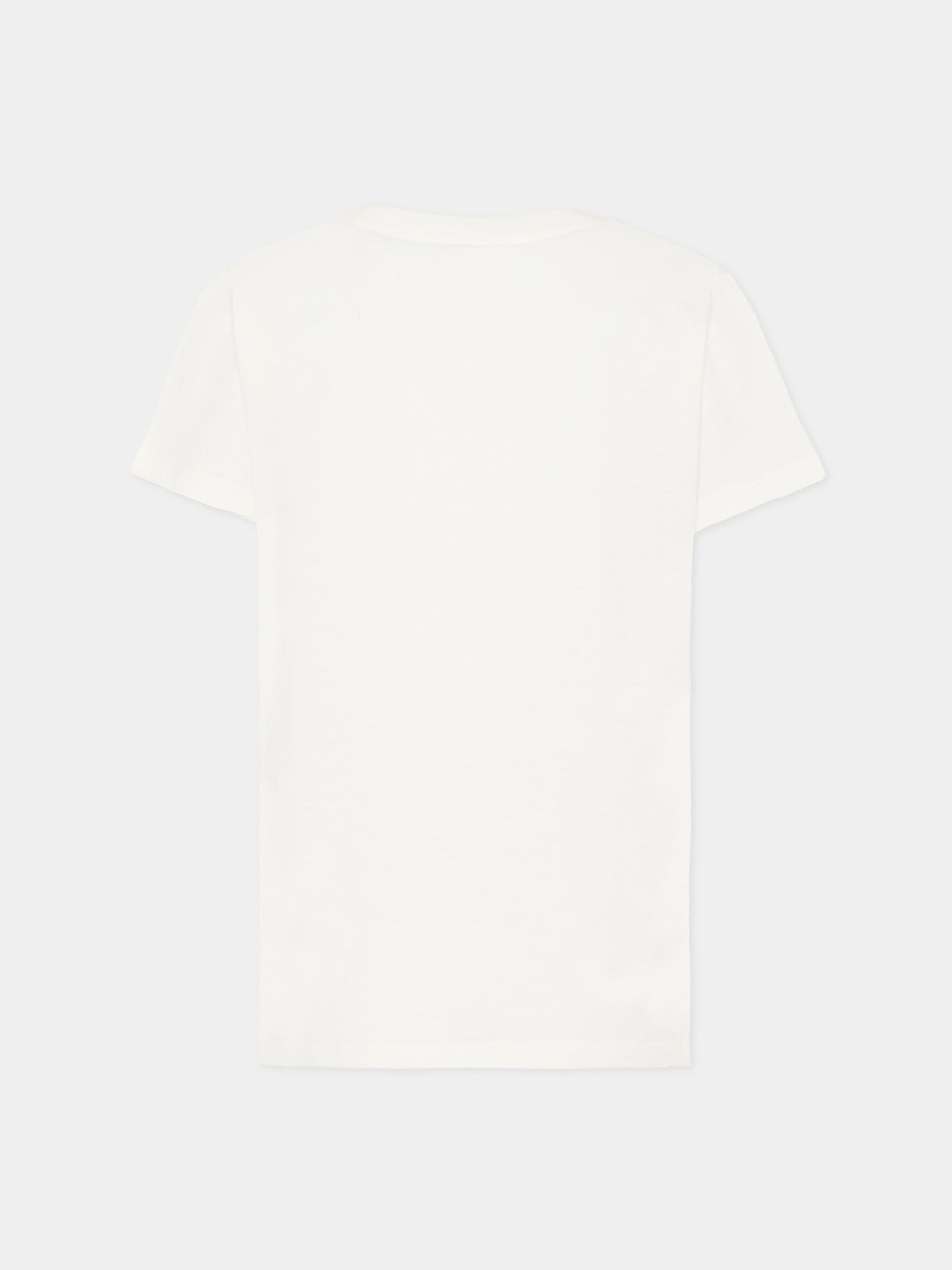 T-shirt bianca per bambina con logo,Emilio Pucci Junior,PX8A91 Z3186 101