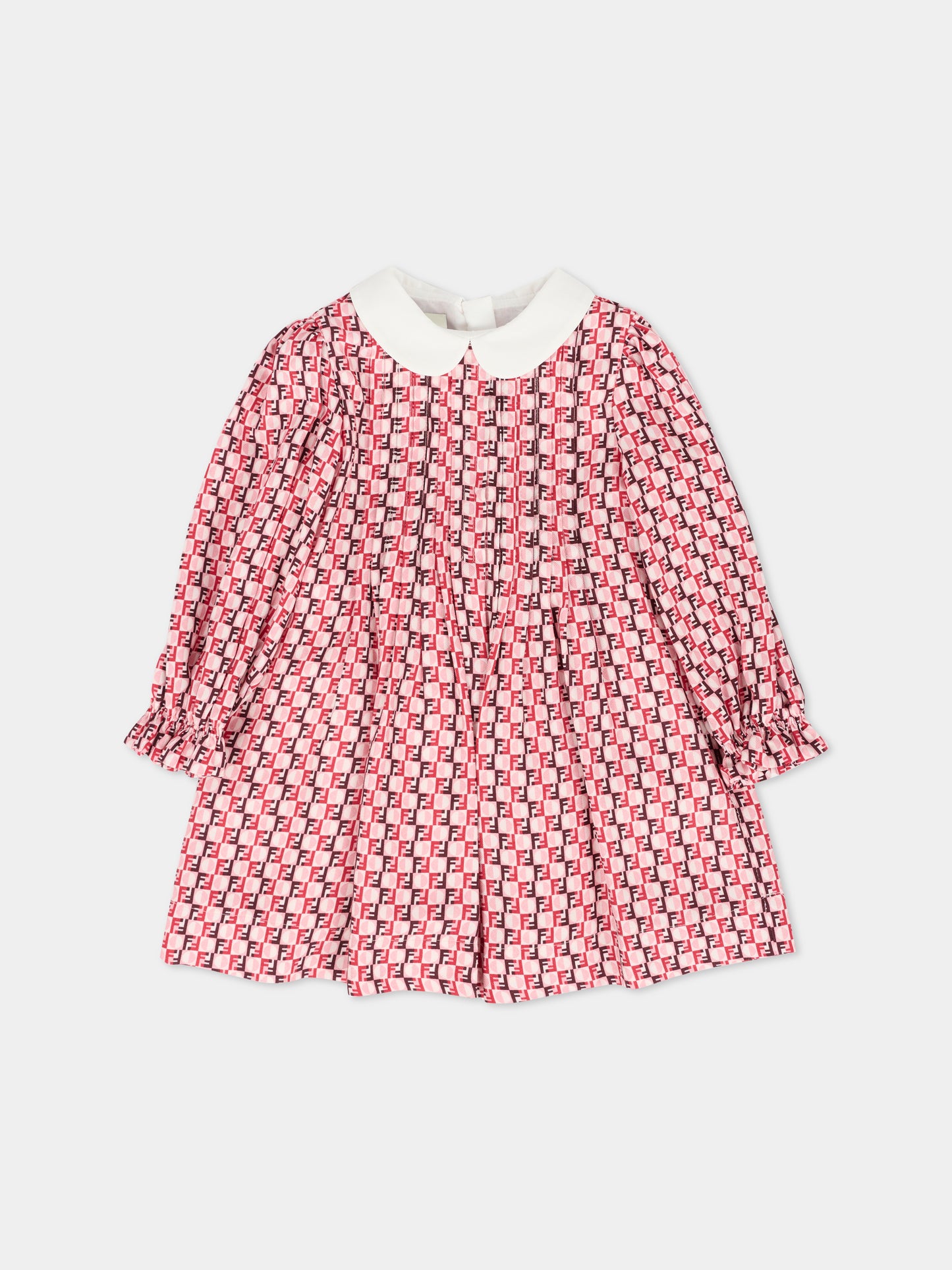 Vestito rosa per neonata con FF,Fendi Kids,BFB573 AYMG F1TKH