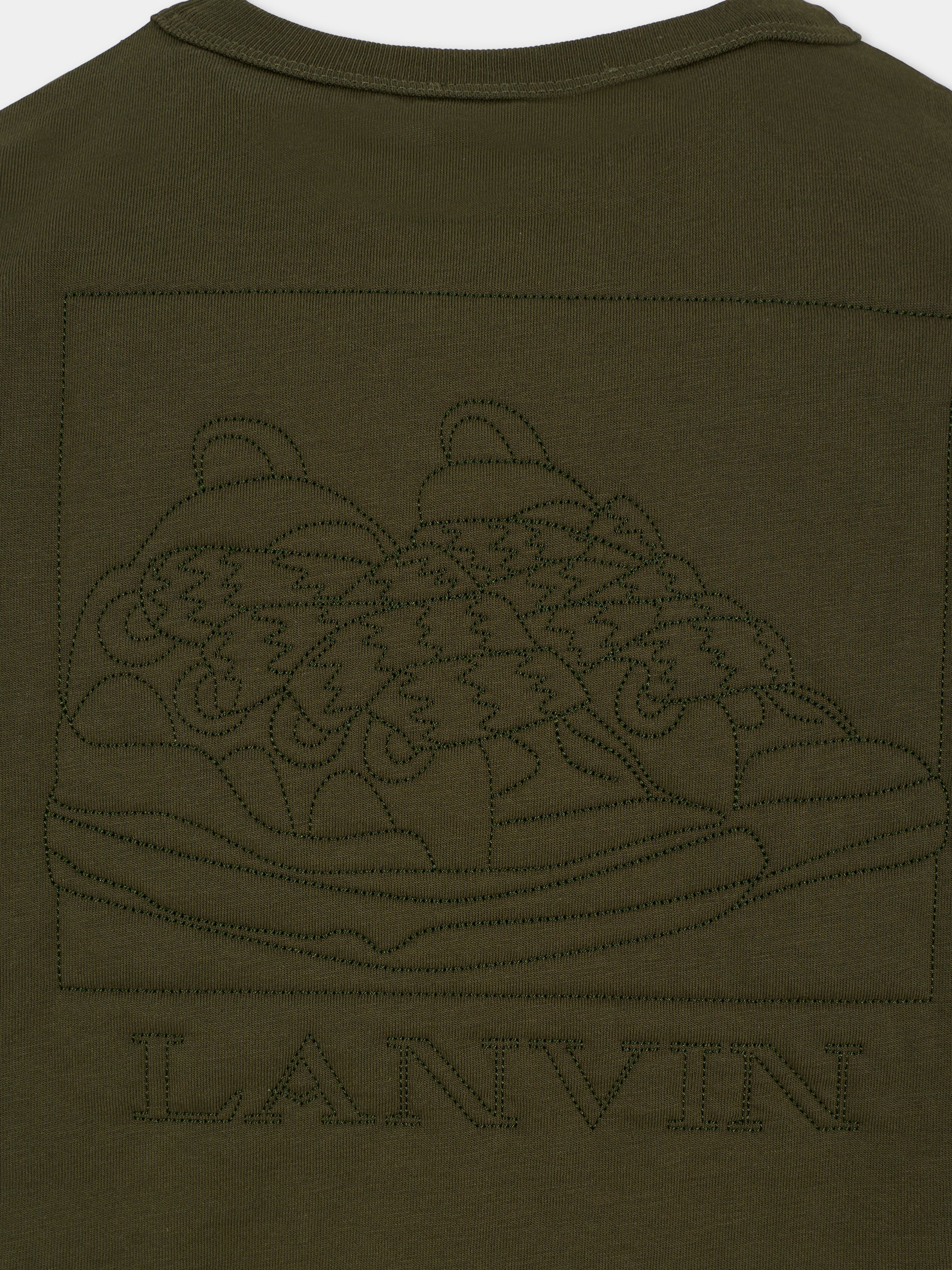 T-shirt verde per bambino con logo e sneakers,Lanvin Petite,N30286 665