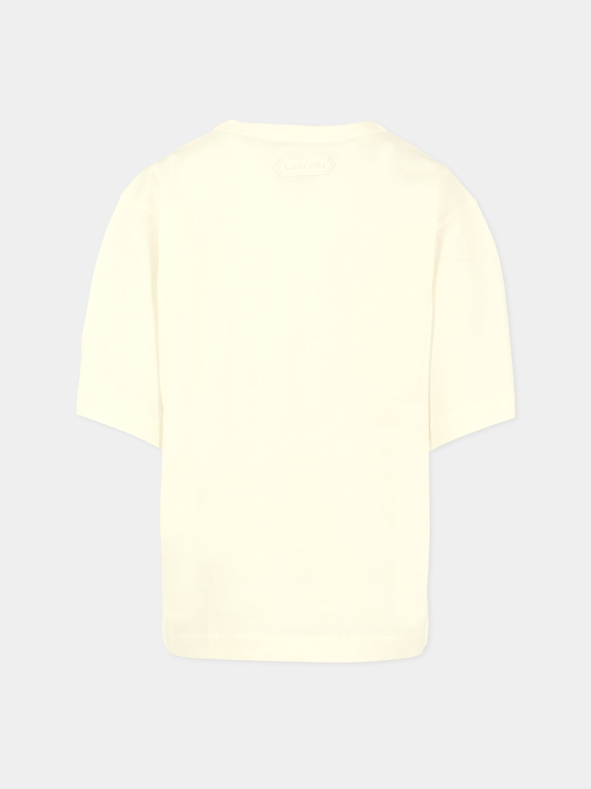 T-shirt avorio per bambino con logo,Lanvin Petite,N30287 N89