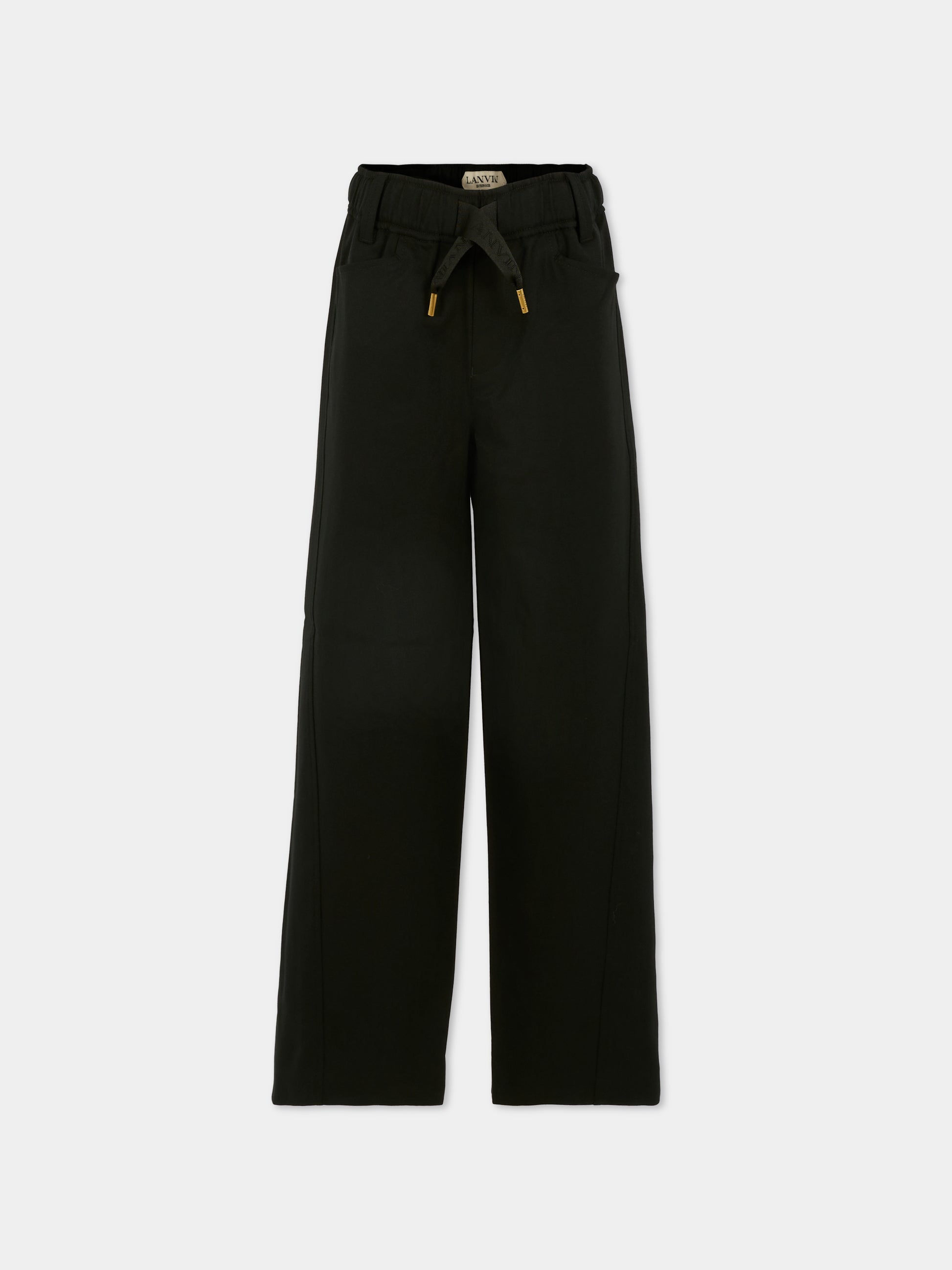 Pantaloni neri per bambino con logo,Lanvin Petite,N30303 09B