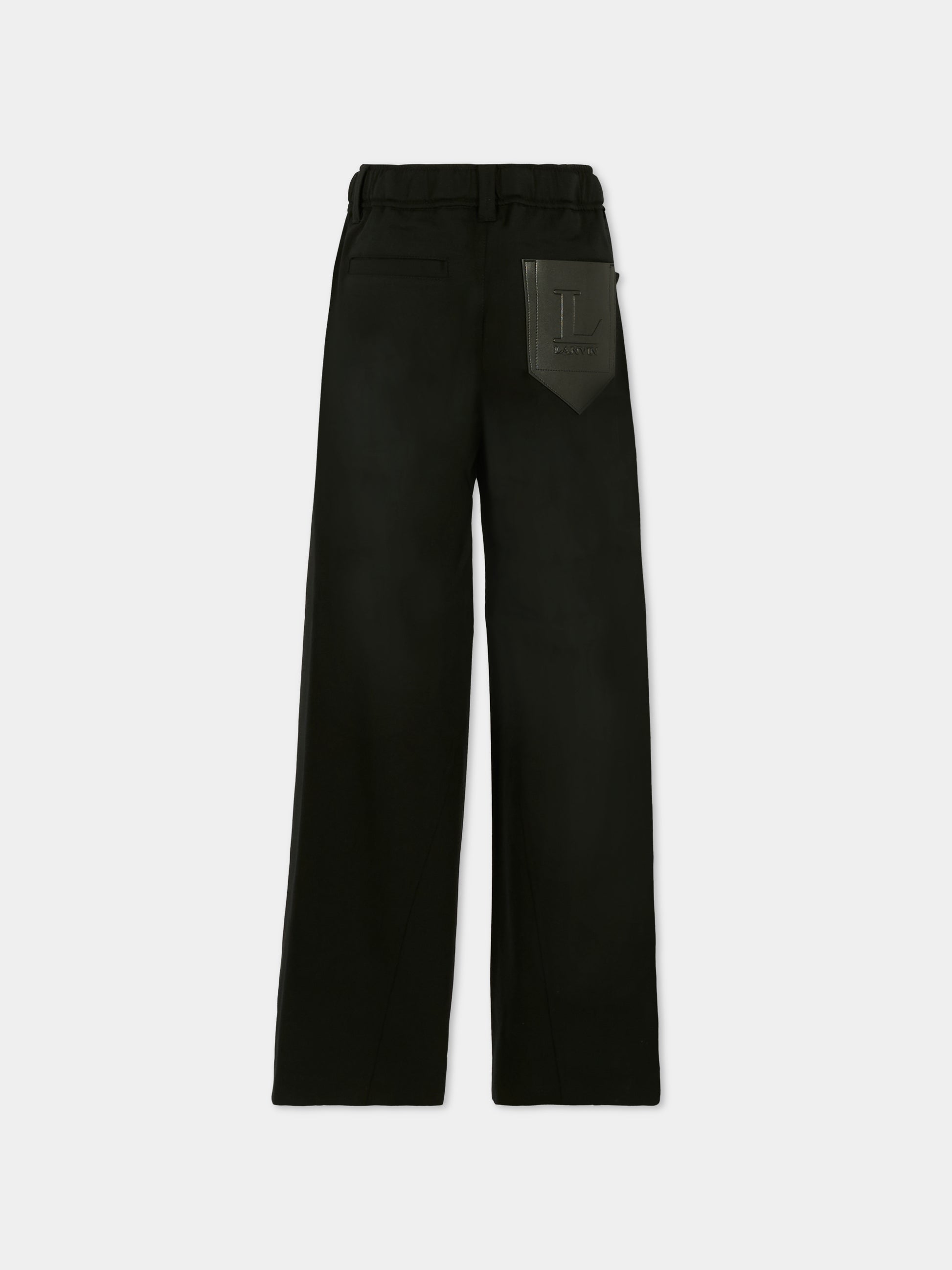 Pantaloni neri per bambino con logo,Lanvin Petite,N30303 09B