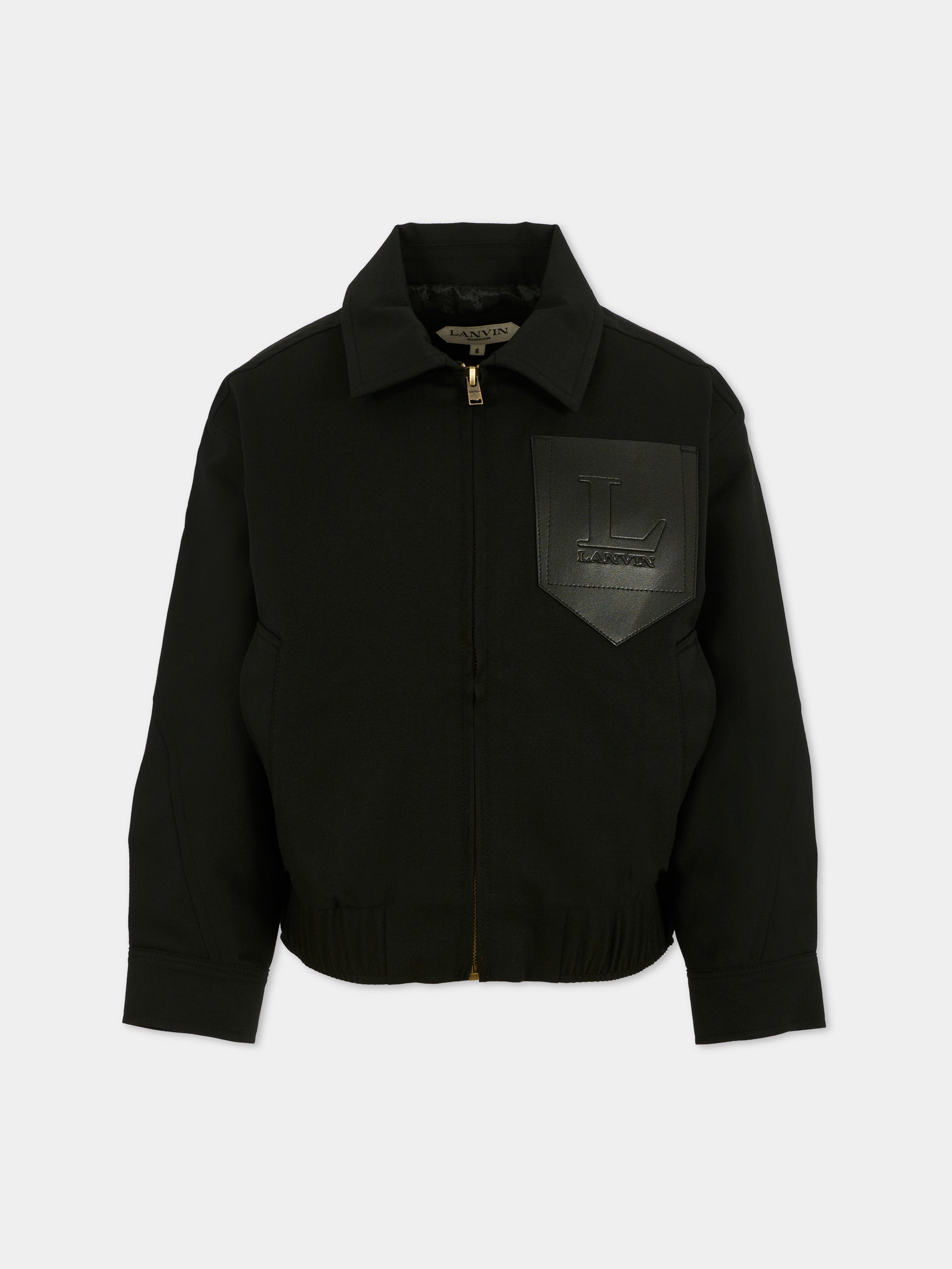 Giacca nera per bambino con logo,Lanvin Petite,N30305 09B