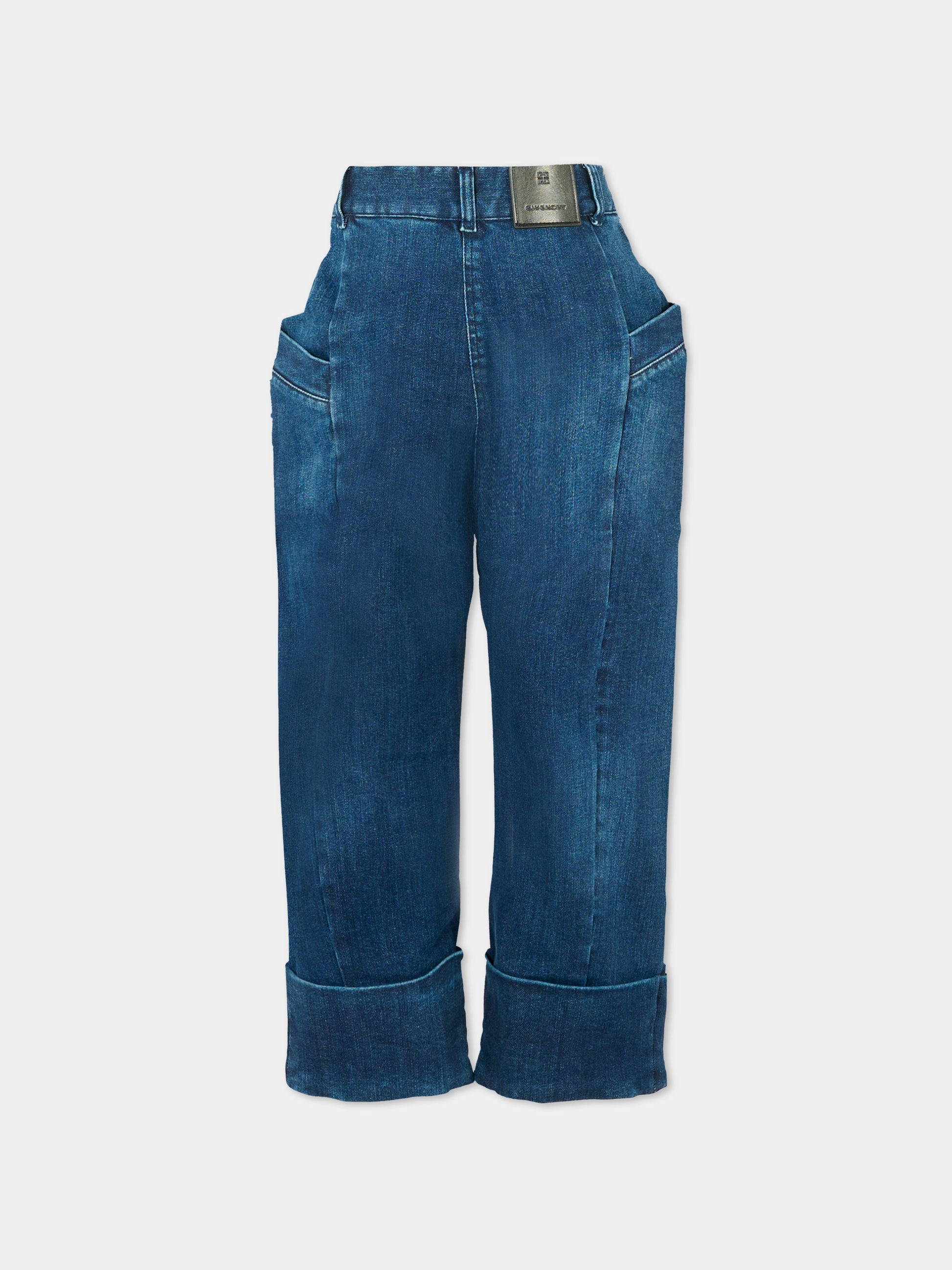 Jeans denim per bambina con patch,Givenchy Kids,H30979 Z10