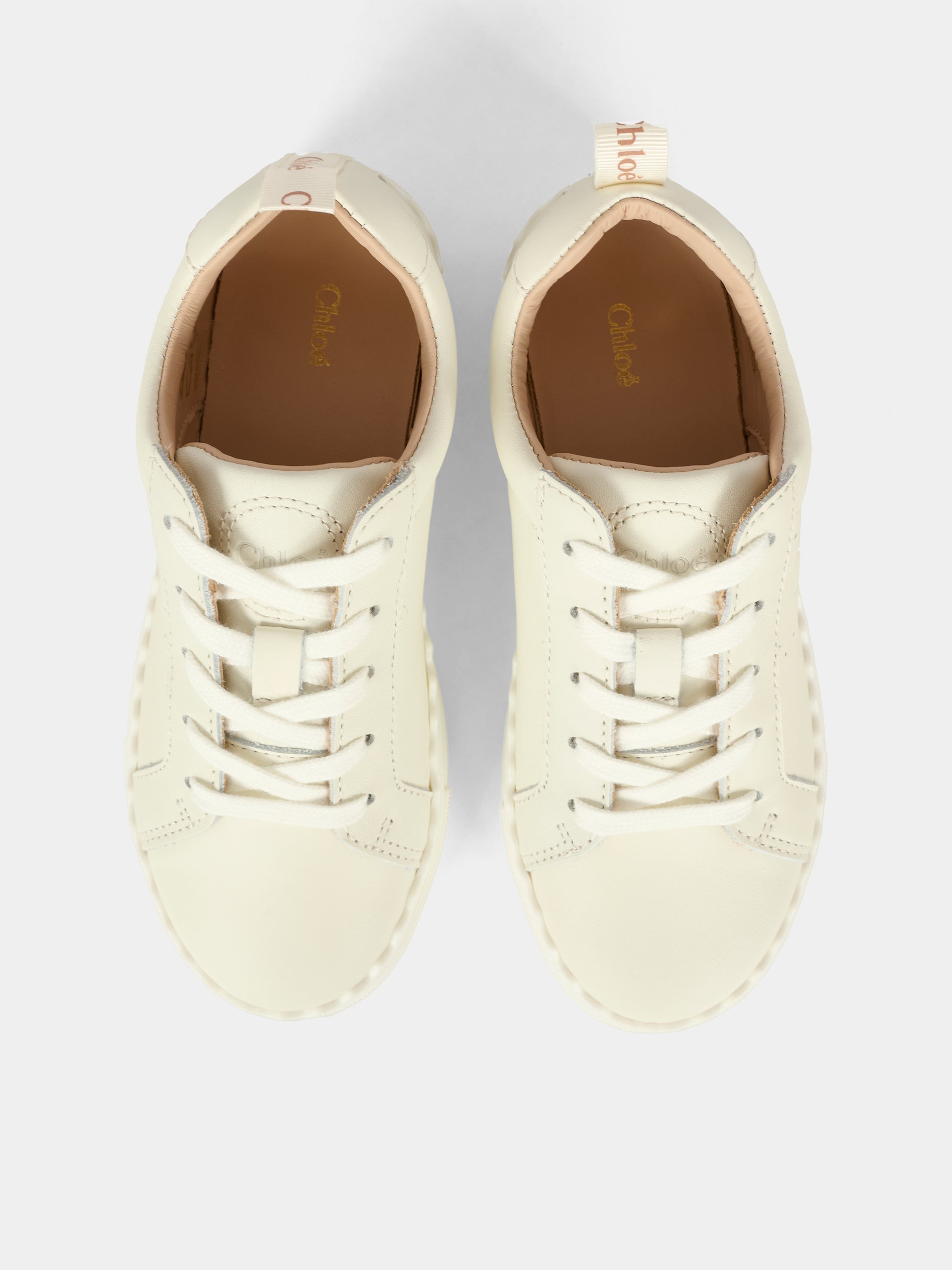Sneakers bianche per bambina con logo,Chloé Kids,C20698 117