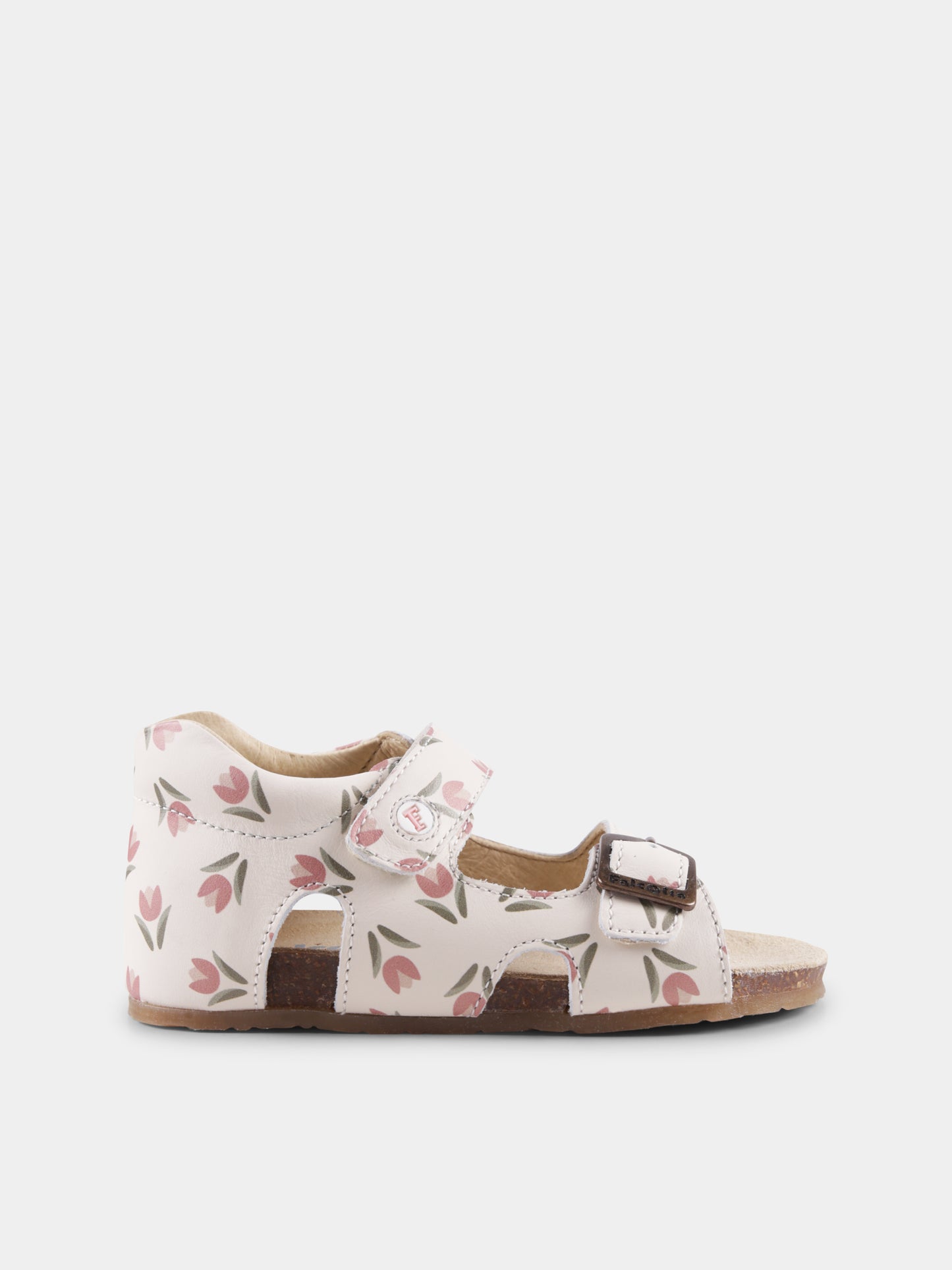 Sandali Bea avorio per neonata e bambina con tulipani,Falcotto,001 1500737 E9 2N96 BEA