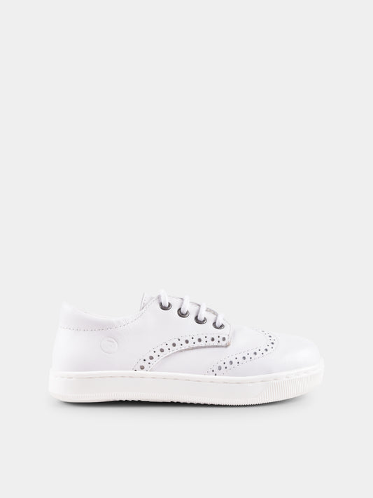 White lace-ups for baby boy and boy