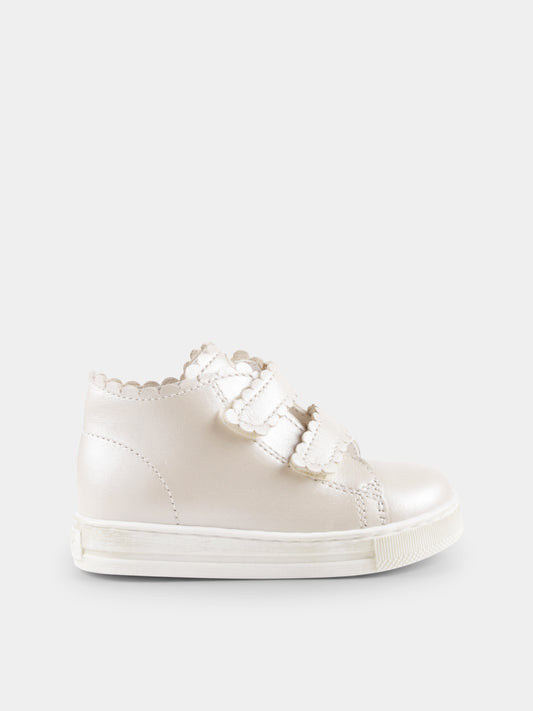 Ivory sneakers for baby girl and girl