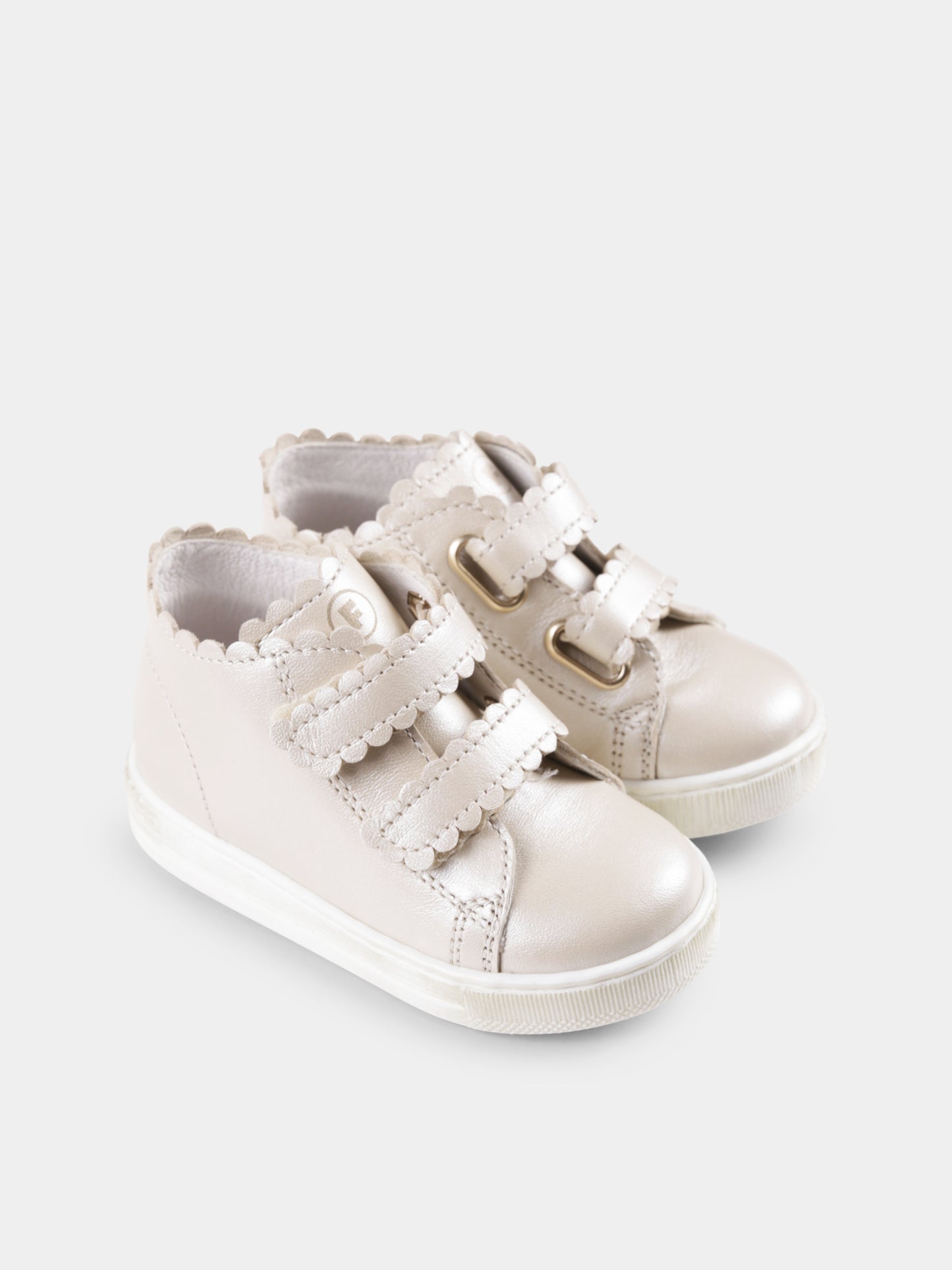 Ivory sneakers for baby girl and girl