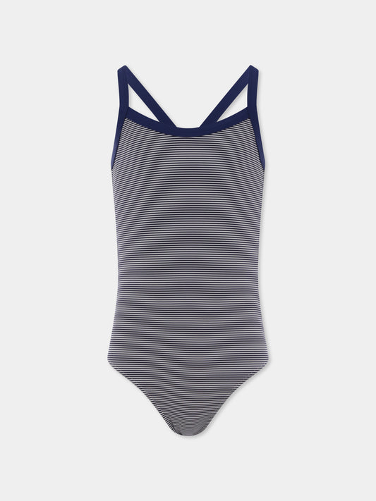 Costume intero blu per bambina,Petit Bateau,A09L2 MED/MA 01