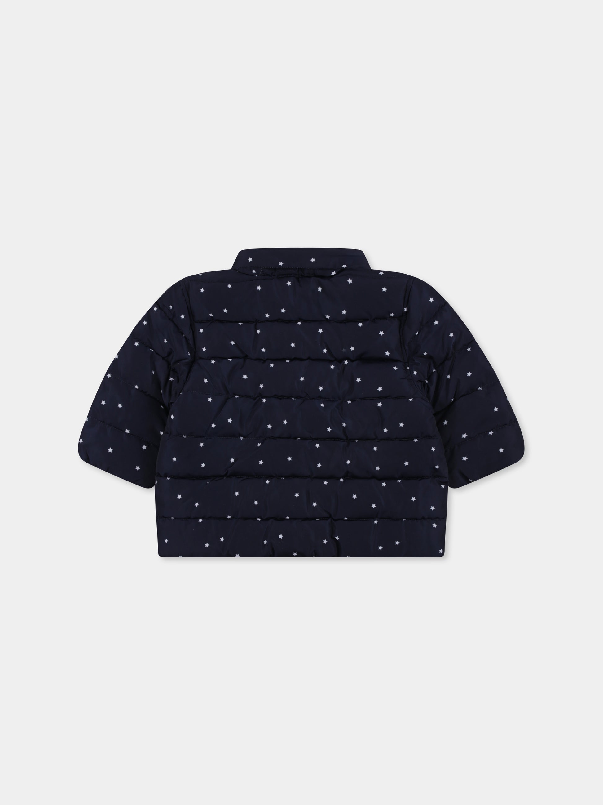 Piumino blu per neonati con stelle all over,Petit Bateau,A0B45 01