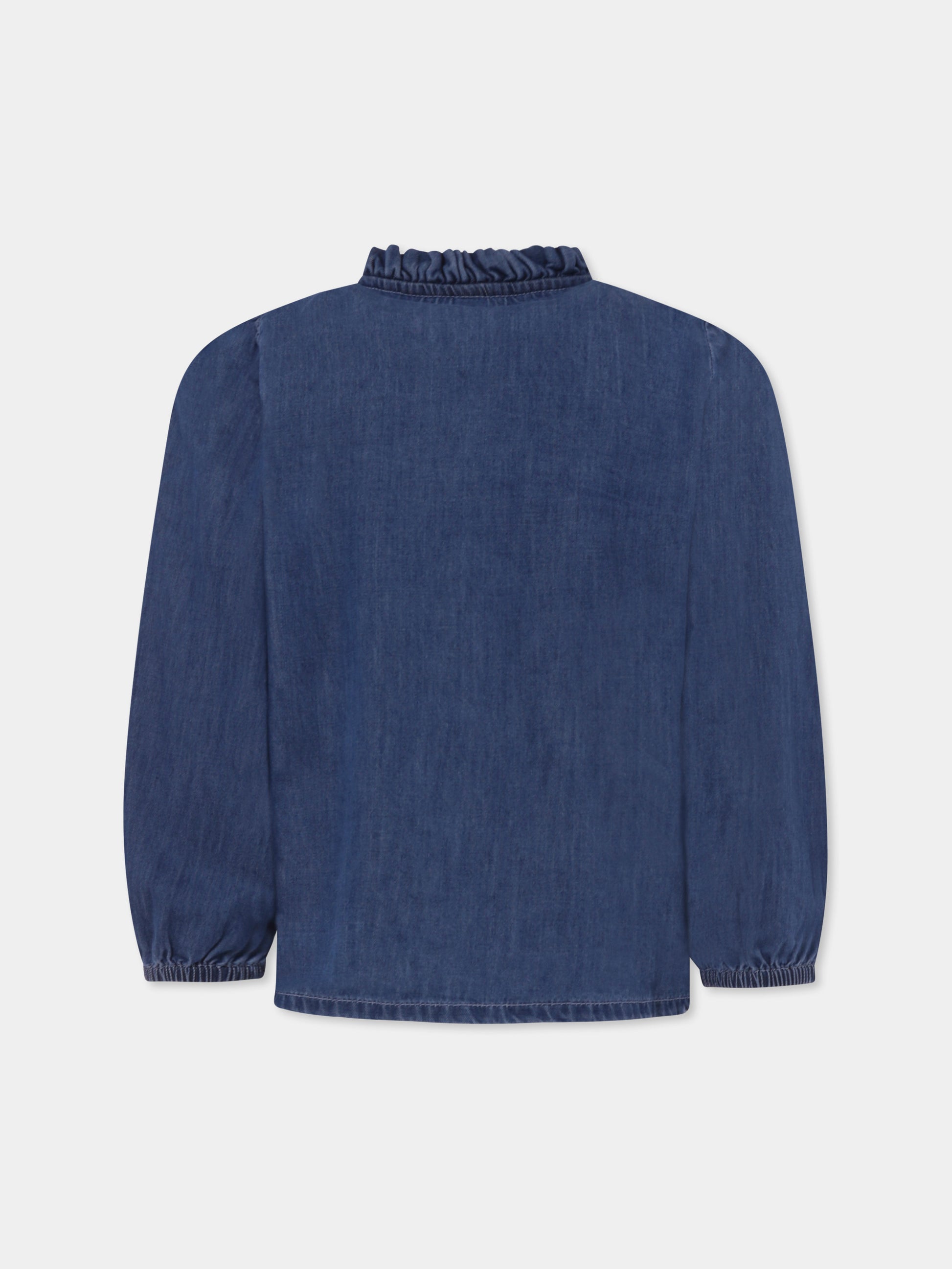 Camicia celeste per bambina,Petit Bateau,A0B6C 01