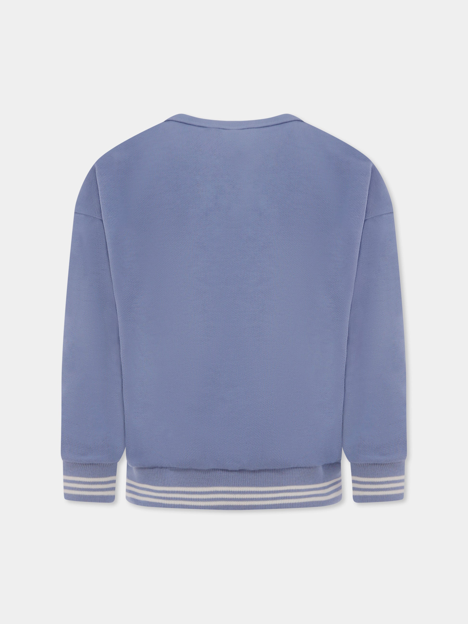 Felpa celeste per bambino con logo,Petit Bateau,A0BJ8 01