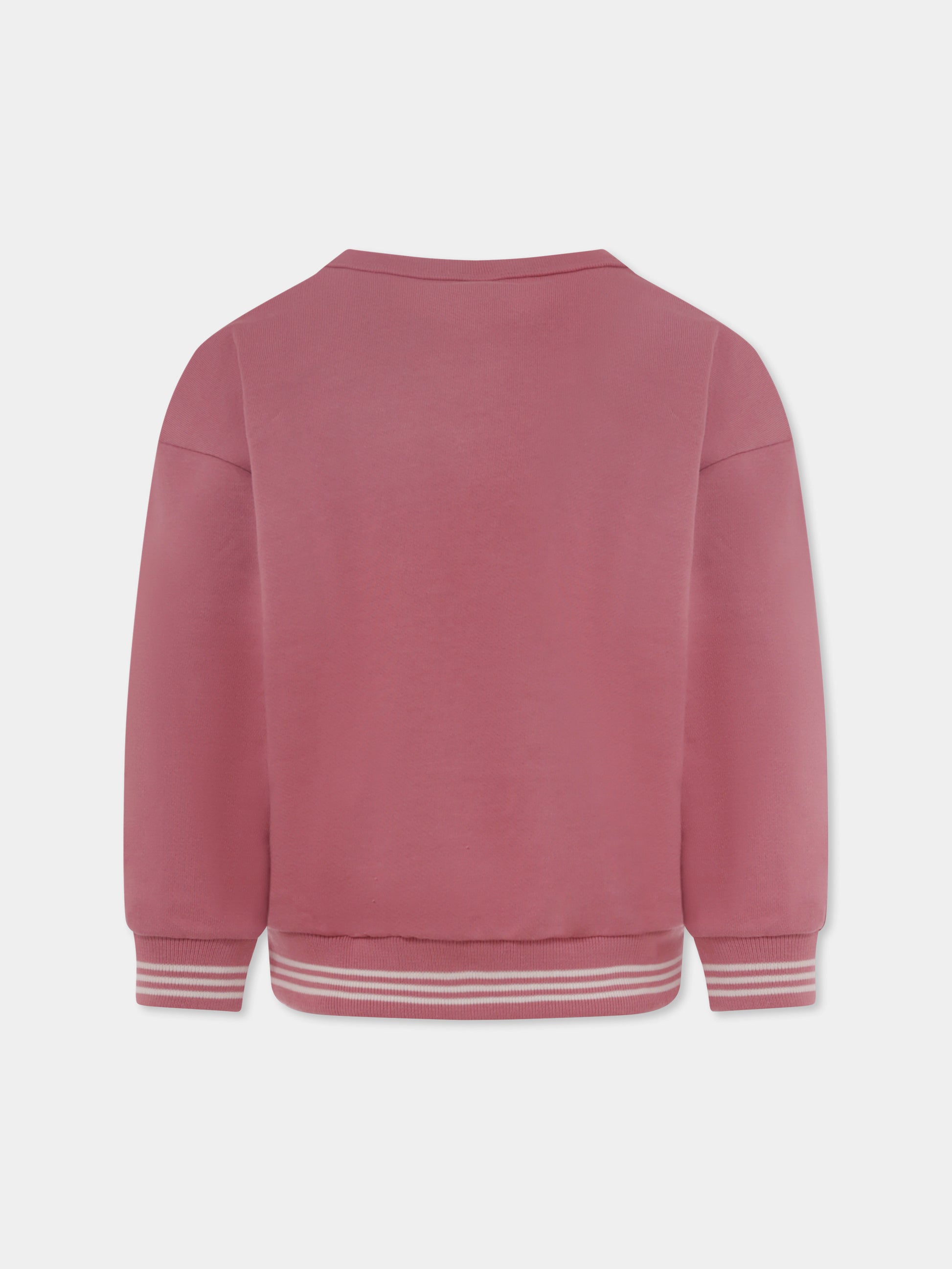 Felpa rosa per bambina con logo,Petit Bateau,A0BJ8 04