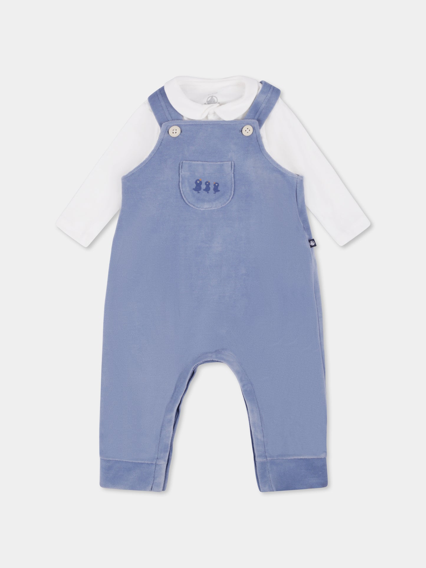 Completo nascita blu per neonato con pulcini,Petit Bateau,A0BN8 01