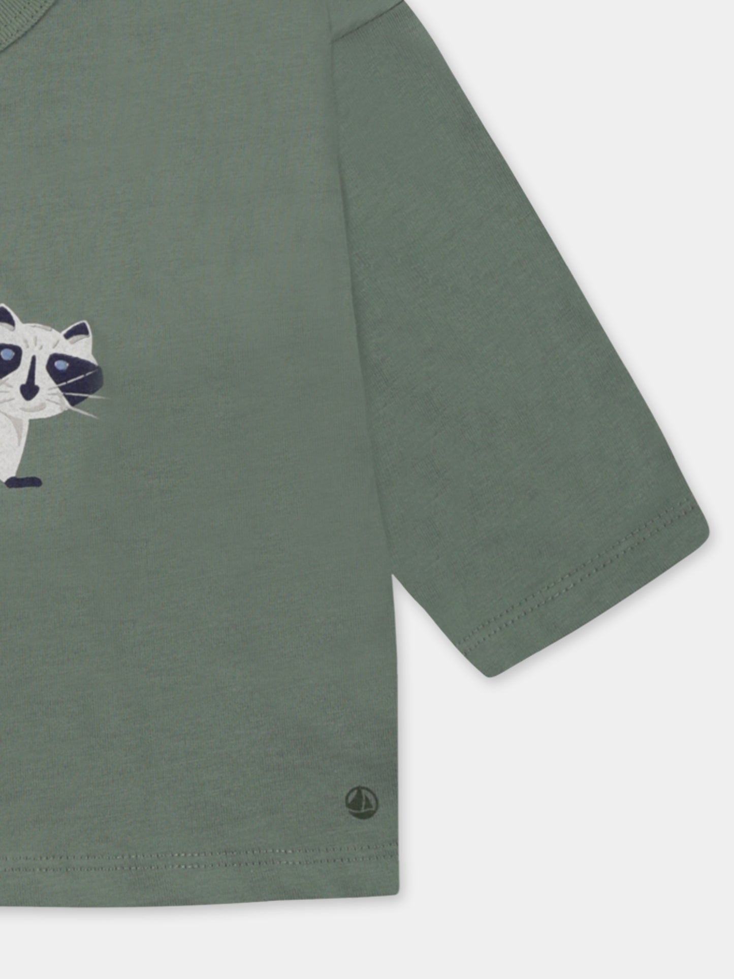 T-shirt verde per neonato con puzzola,Petit Bateau,A0BPI 04