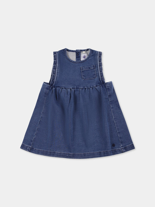 Vestito blu per neonata,Petit Bateau,A0BYH 01