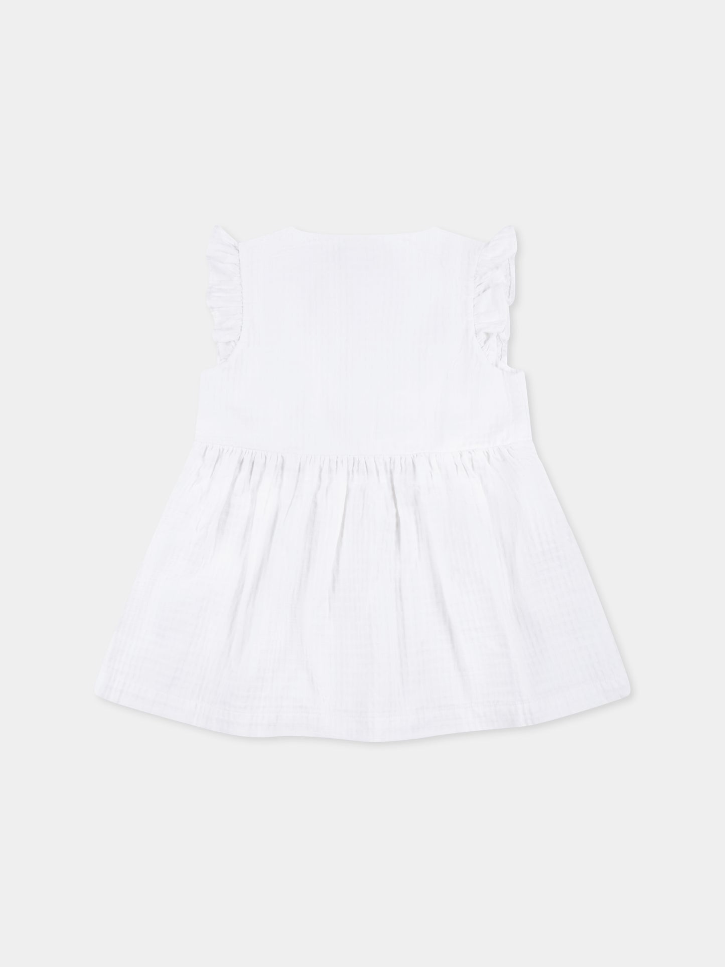 Vestito bianco per neonata,Petit Bateau,A09N4 01