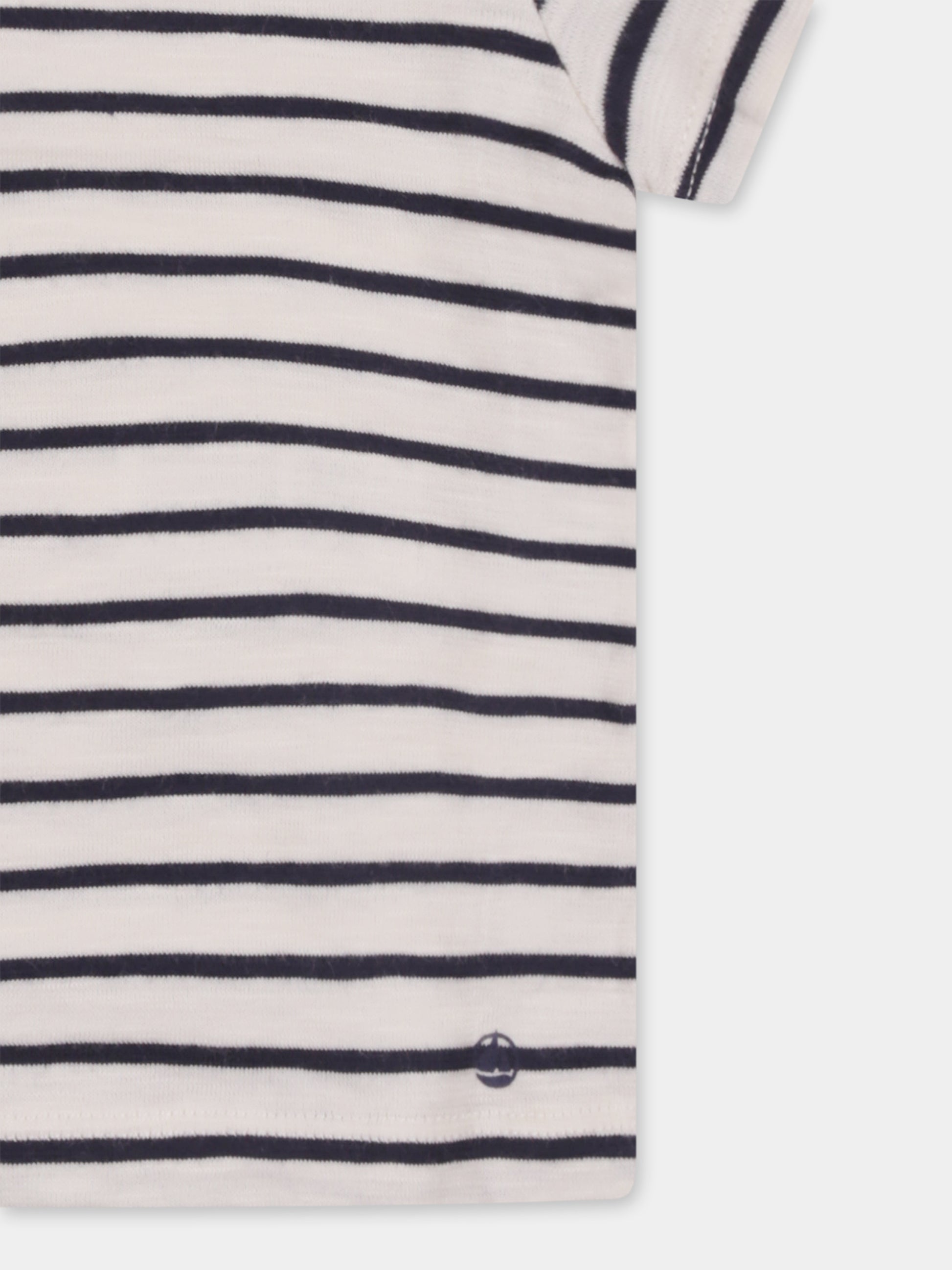 T-shirt avorio per neonata con logo,Petit Bateau,A09ZO 01