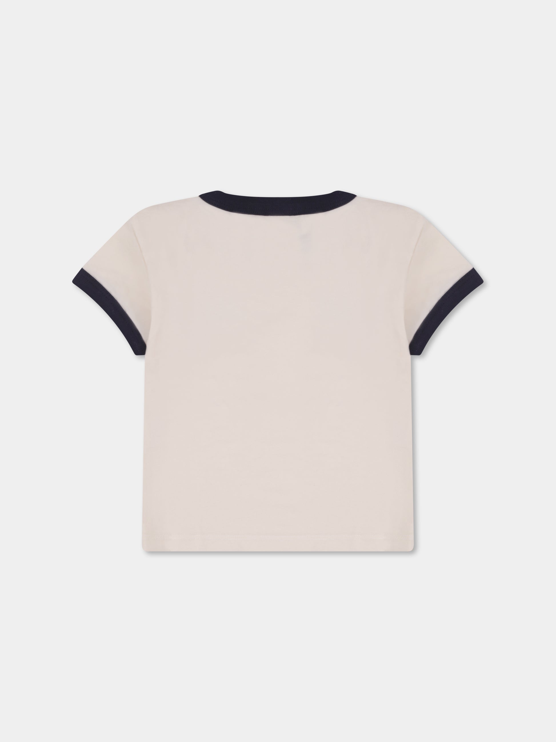 T-shirt avorio per neonati con logo,Petit Bateau,A0A0E 01