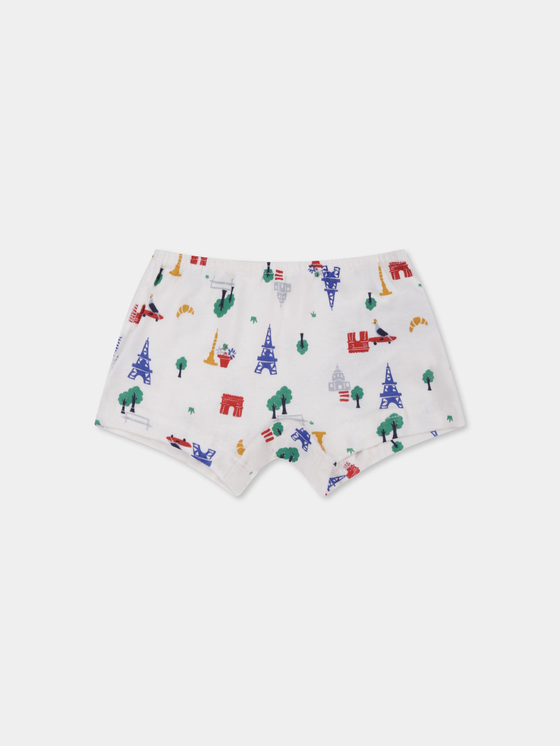 Set boxer multicolor per neonato con righe e Tour Eiffel,Petit Bateau,A0AAA 00