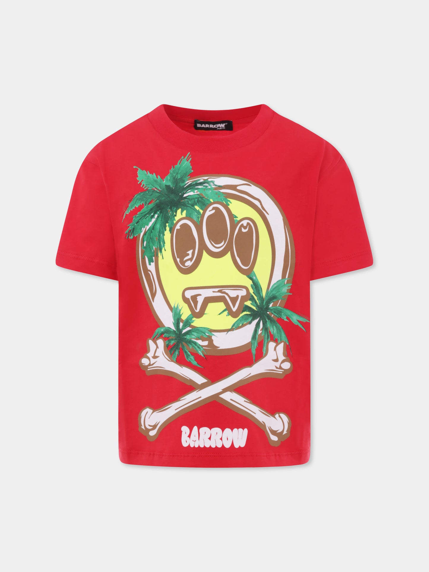 Red t-shirt for kids with smiley