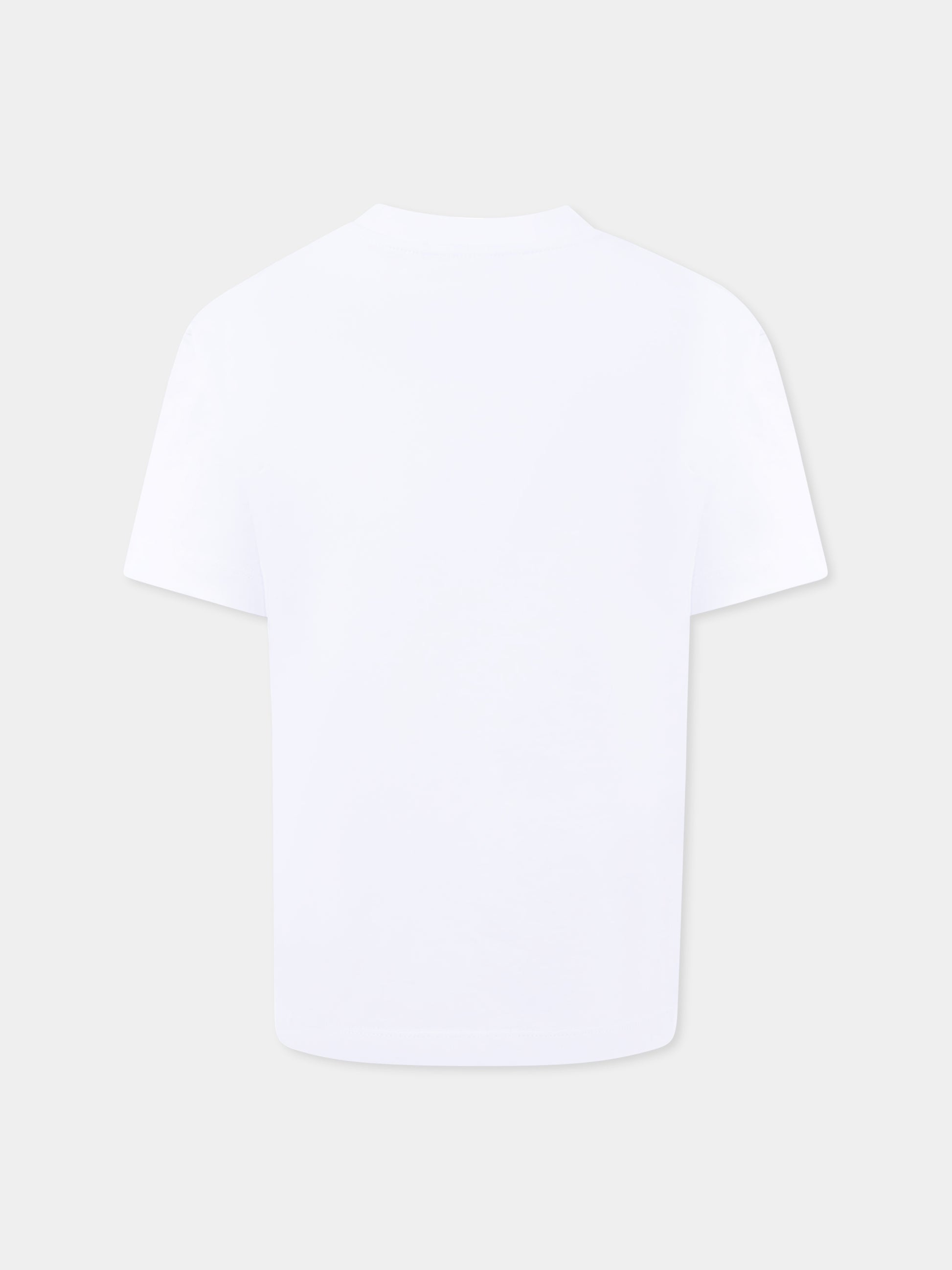 T-shirt bianca per bambini con smile e logo,Barrow,S5BKJUTH212 001