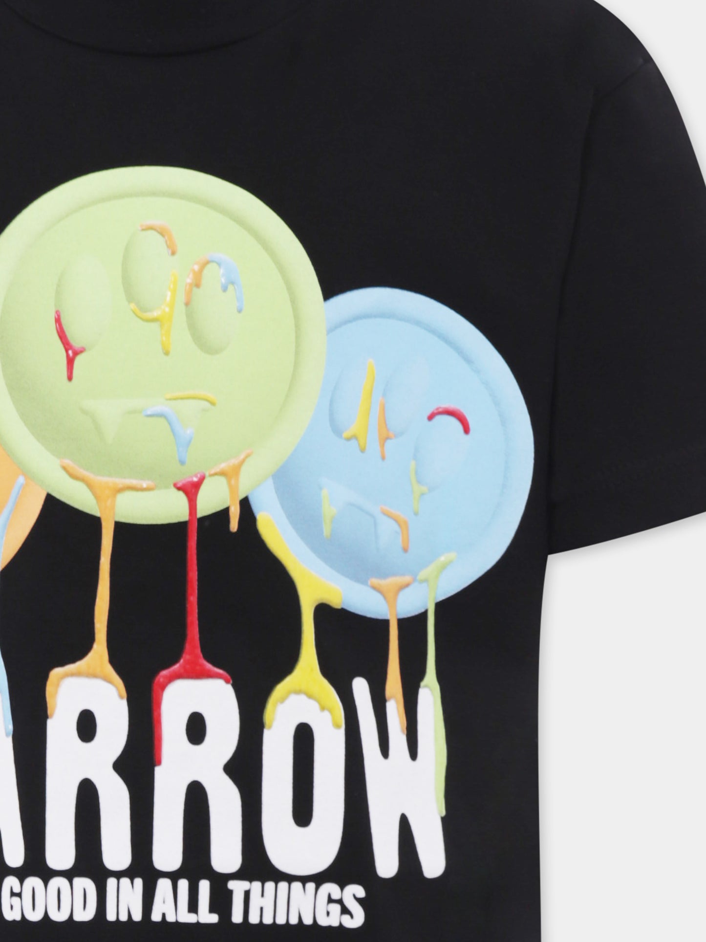 Black t-shirt for kids with smiley