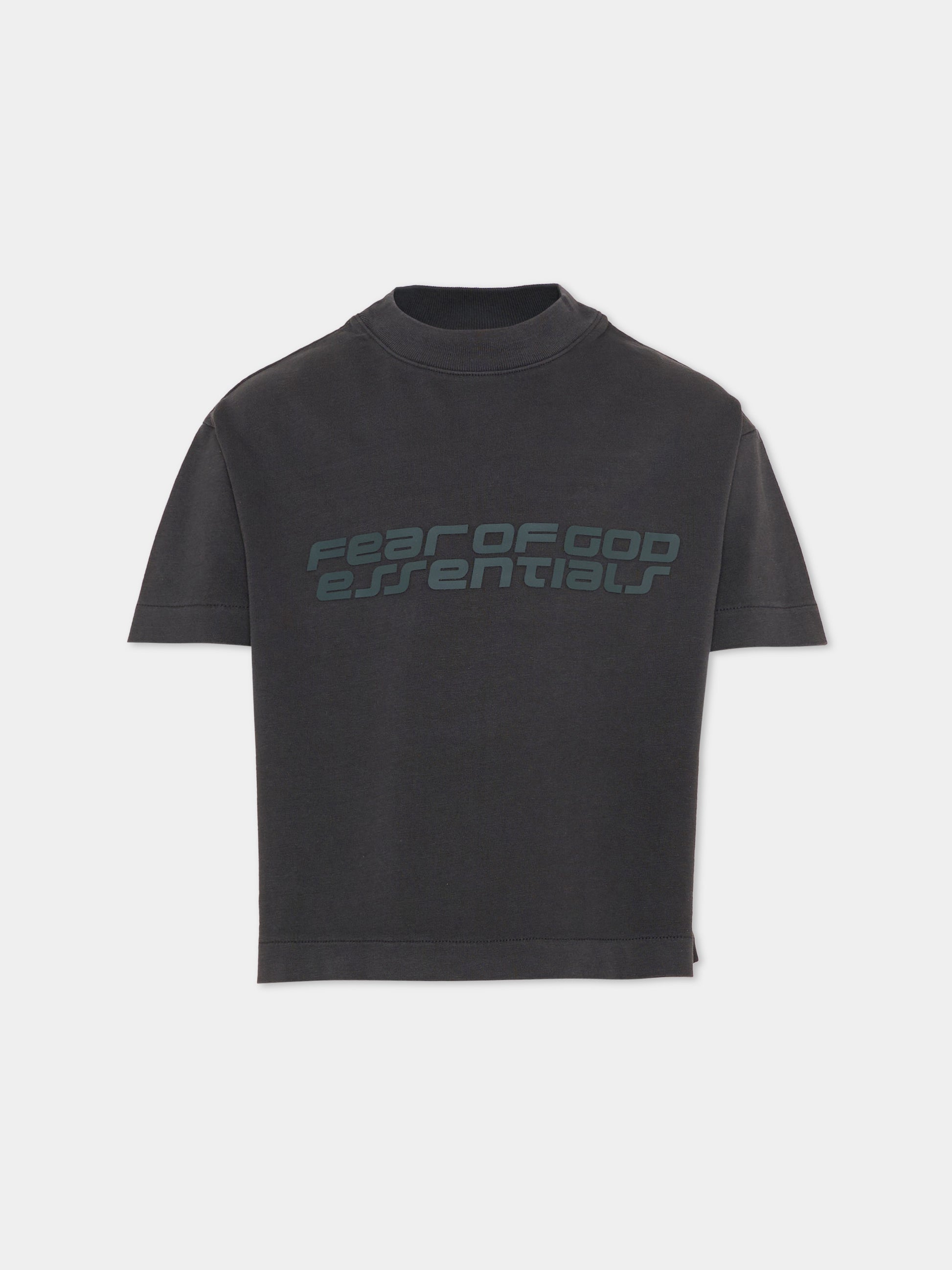 T-shirt nera per bambini con logo,Fear Of God Essentials,785HO251432K VINTAGE BLACK