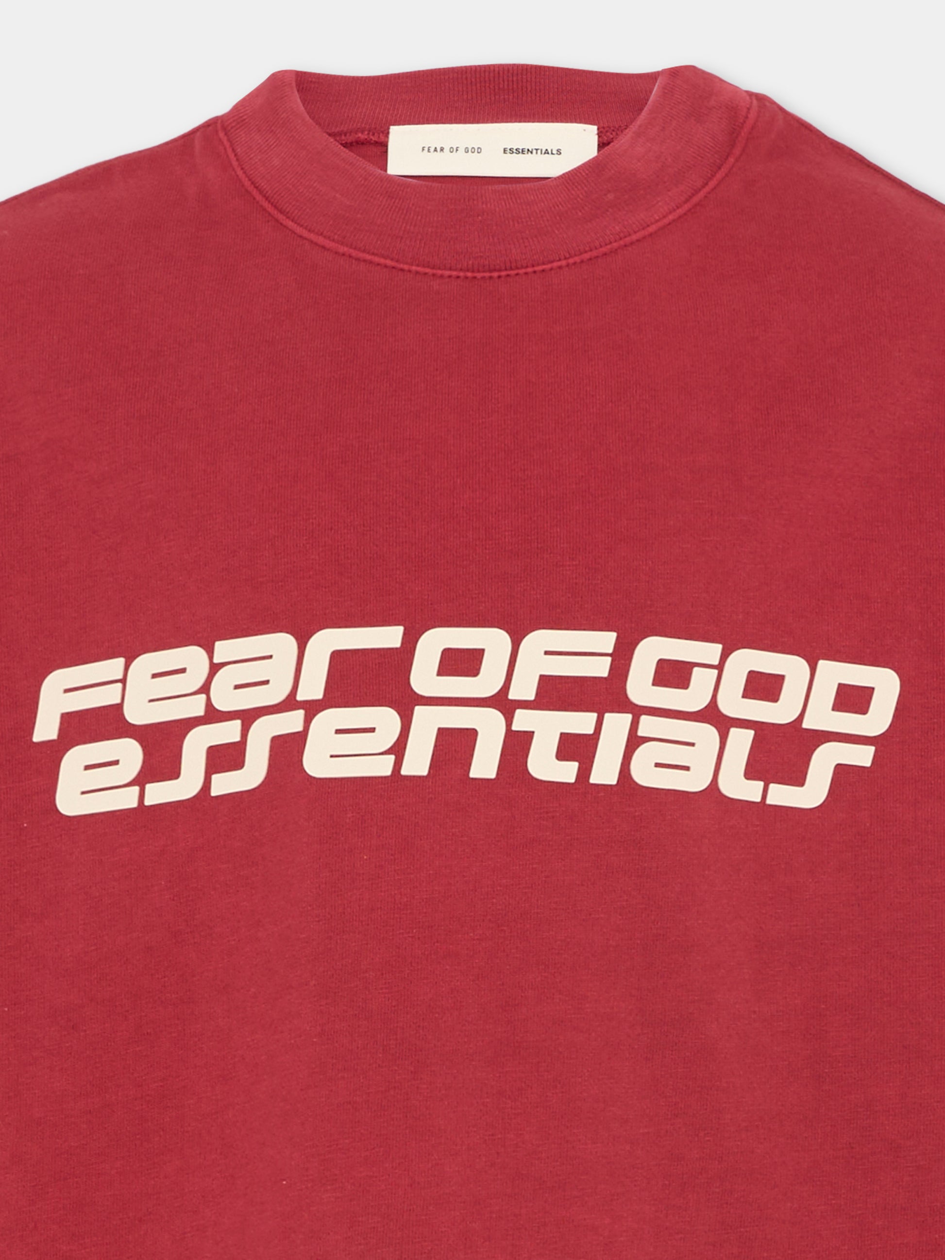 T-shirt bordeaux per bambini con logo,Fear Of God Essentials,785HO251441K CRIMSON
