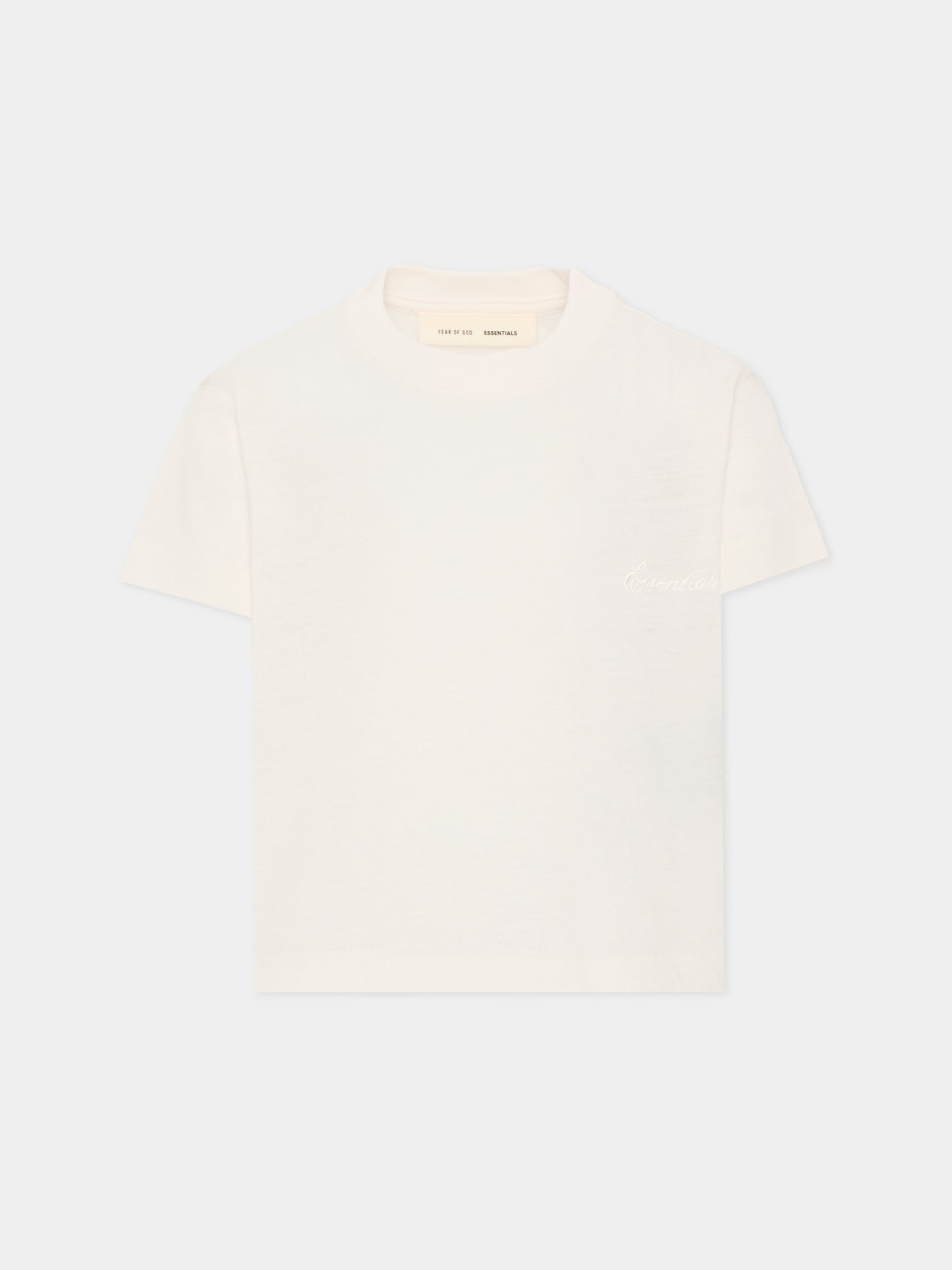 T-shirt avorio per bambini con logo ricamato,Fear Of God Essentials,785HO251462K IVORY