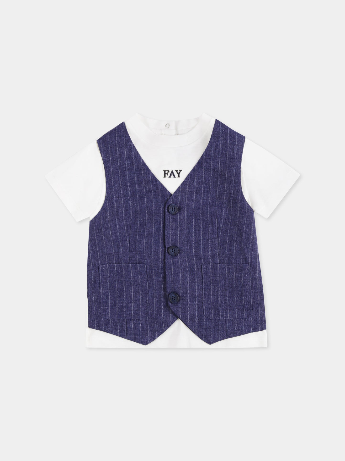 T-shirt blu per neonato con logo,Fay Kids,FW8541 J0004 101BL