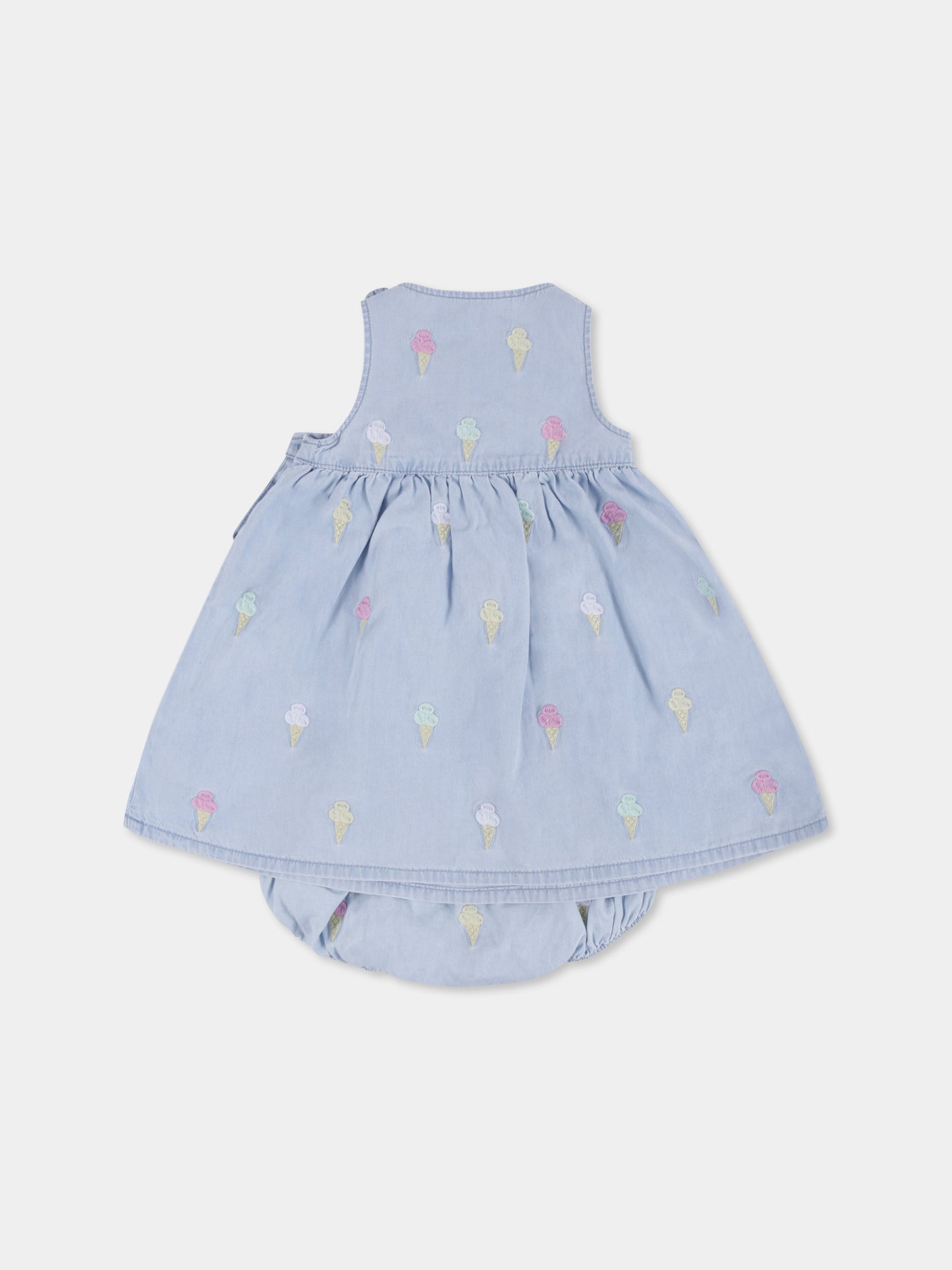 Vestito celeste per neonata con gelati all over,Stella Mccartney Kids,TW1172 Z2767 600EM
