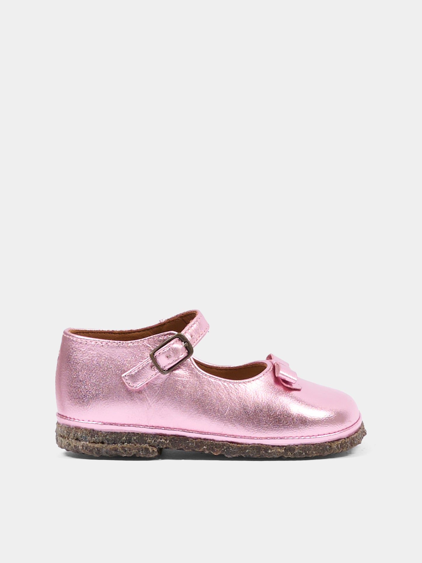 Ballerine rosa per neonata e bambina con fiocco,Pèpè,LEP5 F LAMCR ROSA