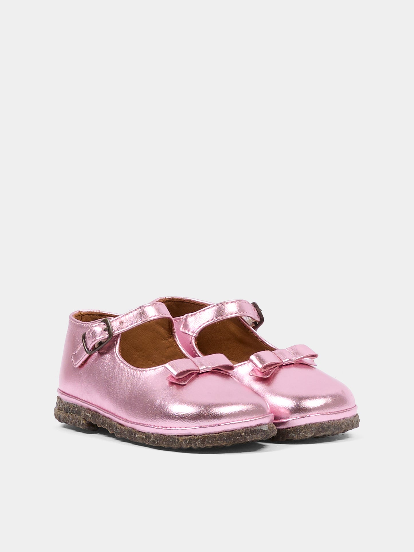 Ballerine rosa per neonata e bambina con fiocco,Pèpè,LEP5 F LAMCR ROSA
