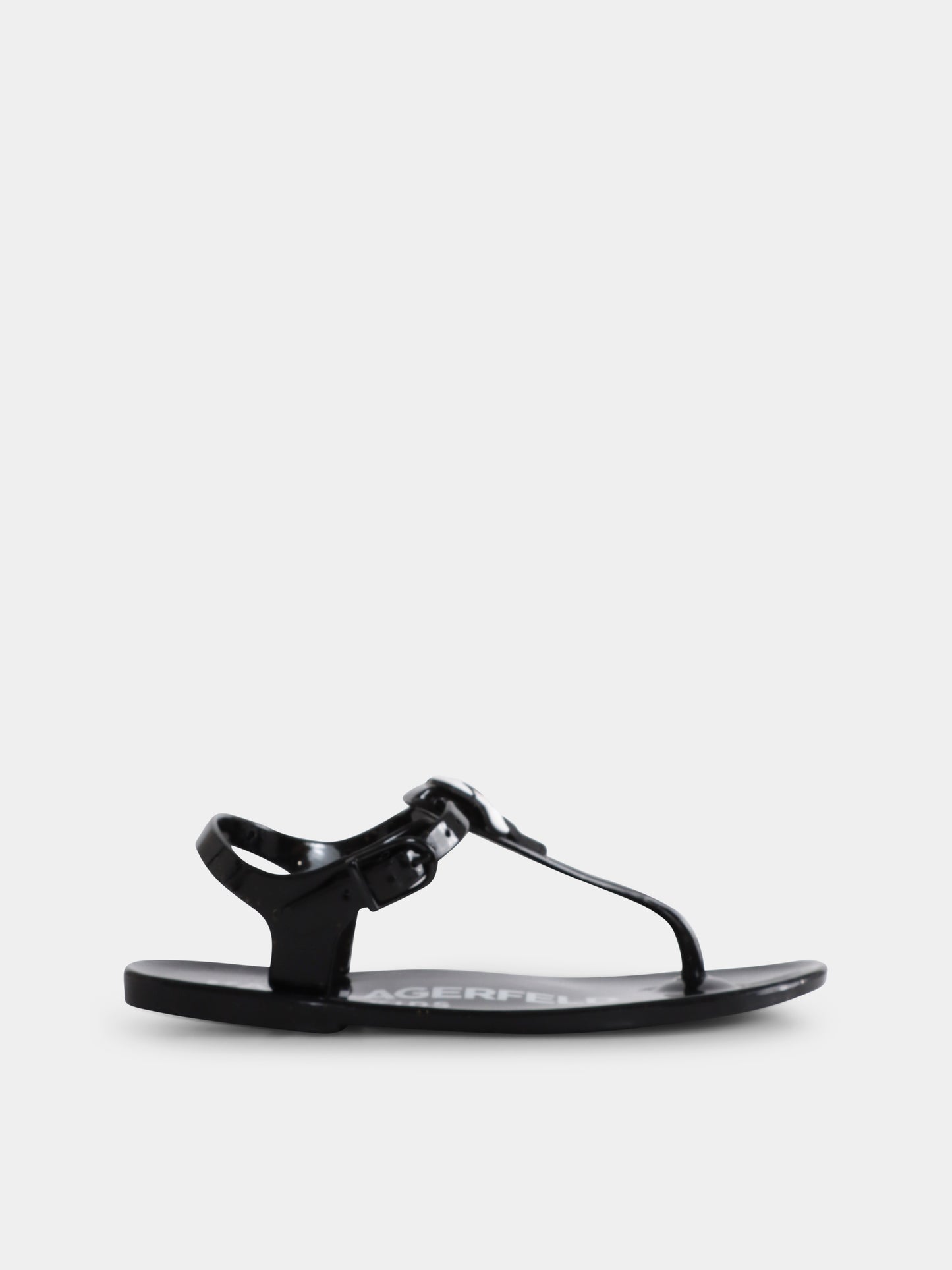 Infradito nere per bambina con Karl e Choupette,Karl Lagerfeld Kids,Z30370 09B