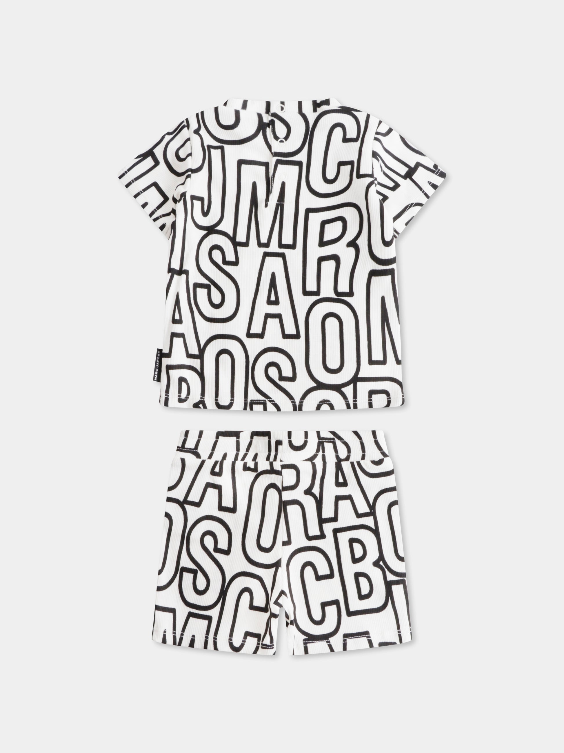 Completo avorio per neonati con logo all over,Marc Jacobs,W60511 126